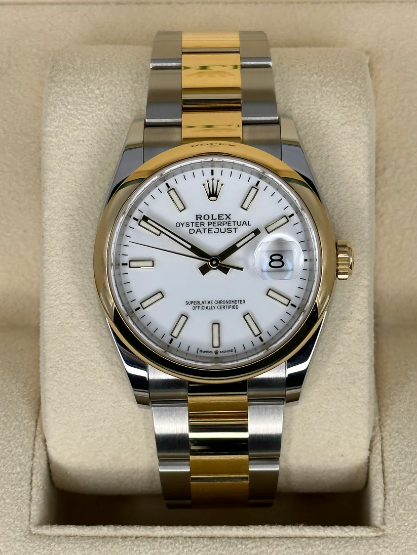 RLX  Datejust 36mm 126203 White Dial Domed Bezel Jubilee Bracelet