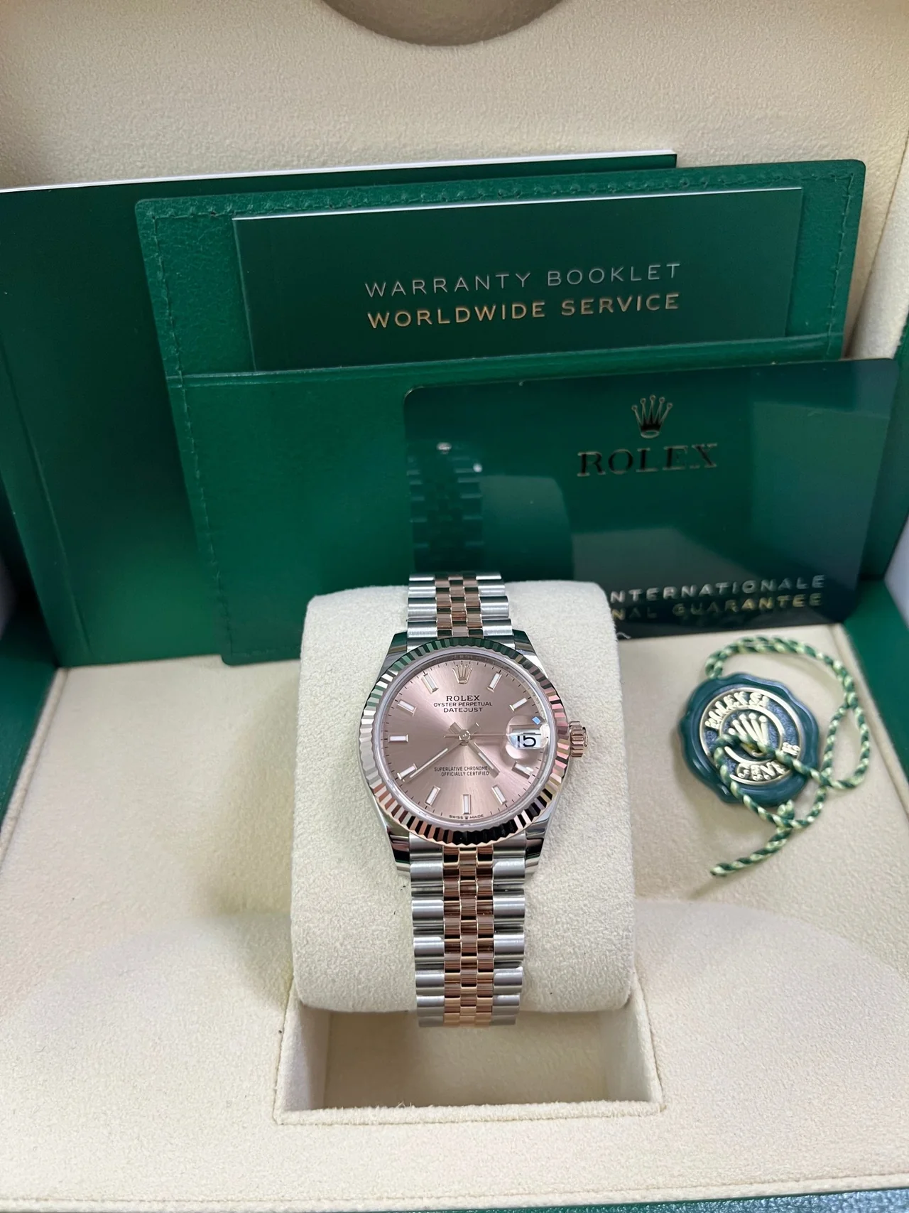 RLX Lady-Datejust 28mm 279171 Sundust Index Oyster Stainless Steel and Rose Gold