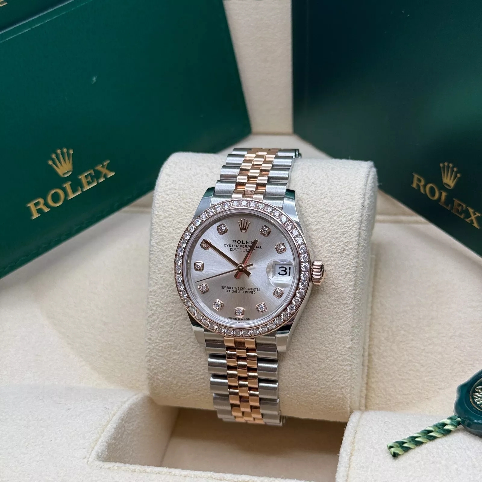 RLX Datejust m278381-0015/0016 Silver Diamond Dial Diamond-Set Bezel 31mm