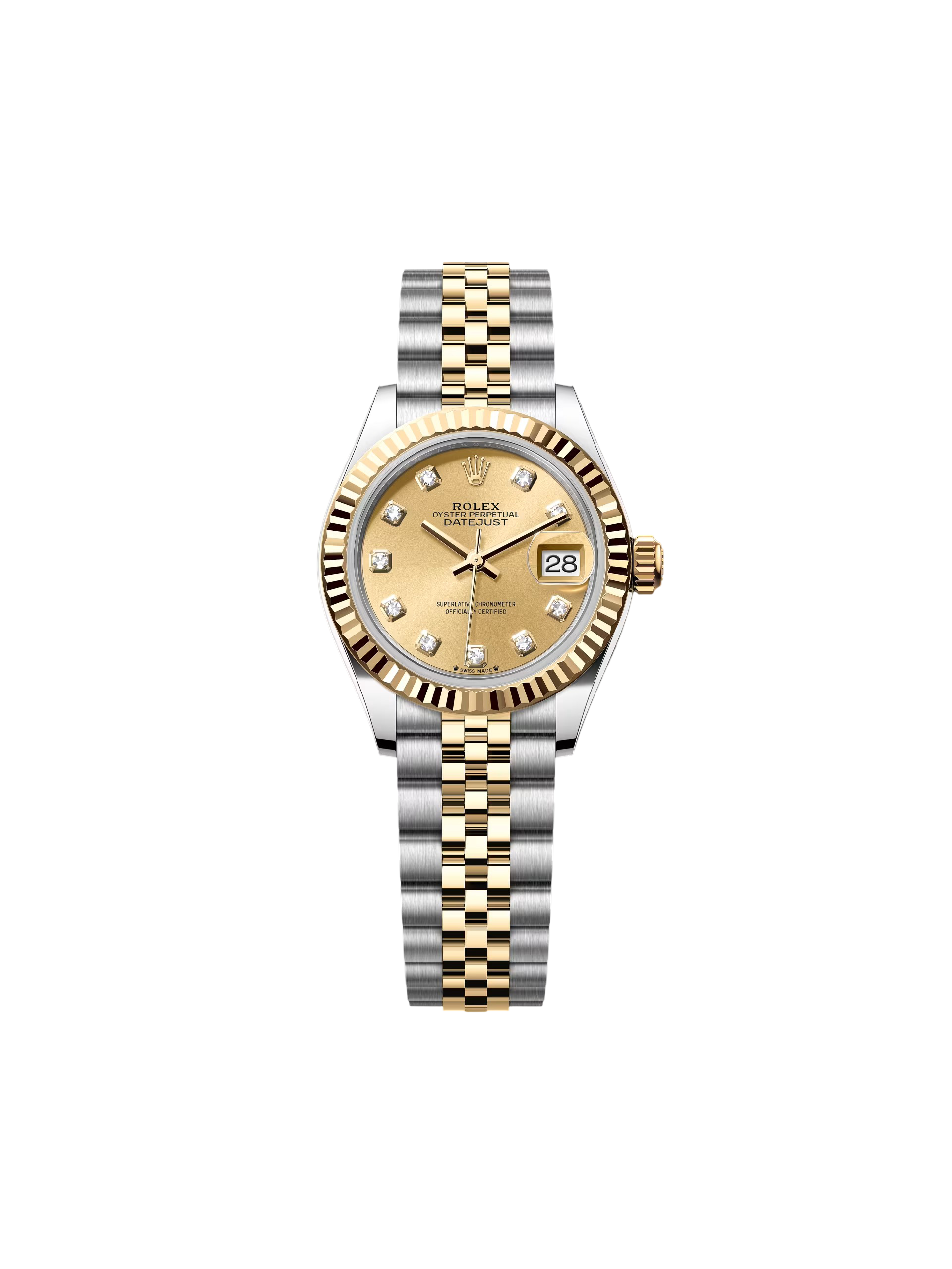 RLX Lady-Datejust 28mm 279173 Champagne Diamond Dial Oyster Bracelet