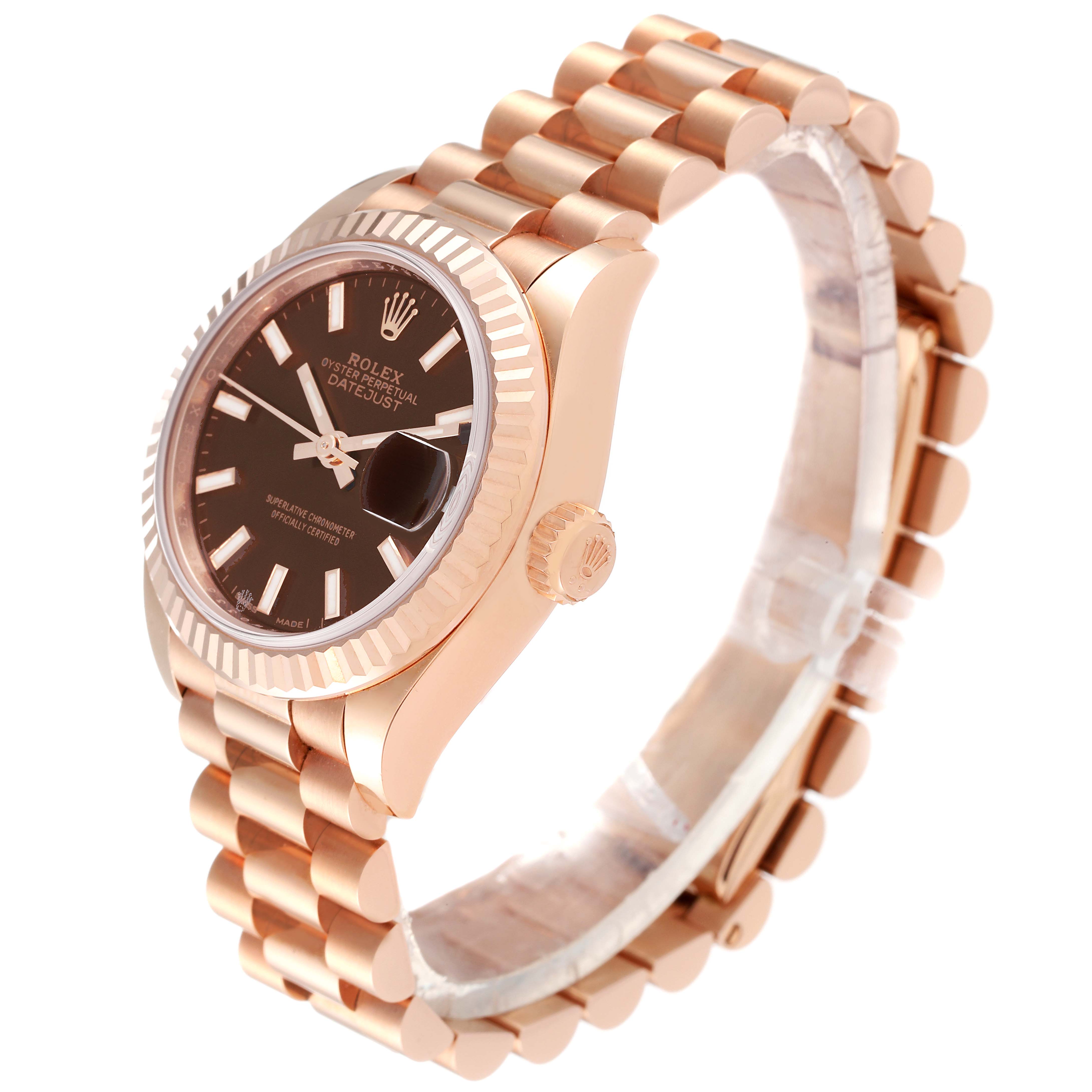 RLX Lady-Datejust 28mm 279175 Chocolate Dial President Everose Gold