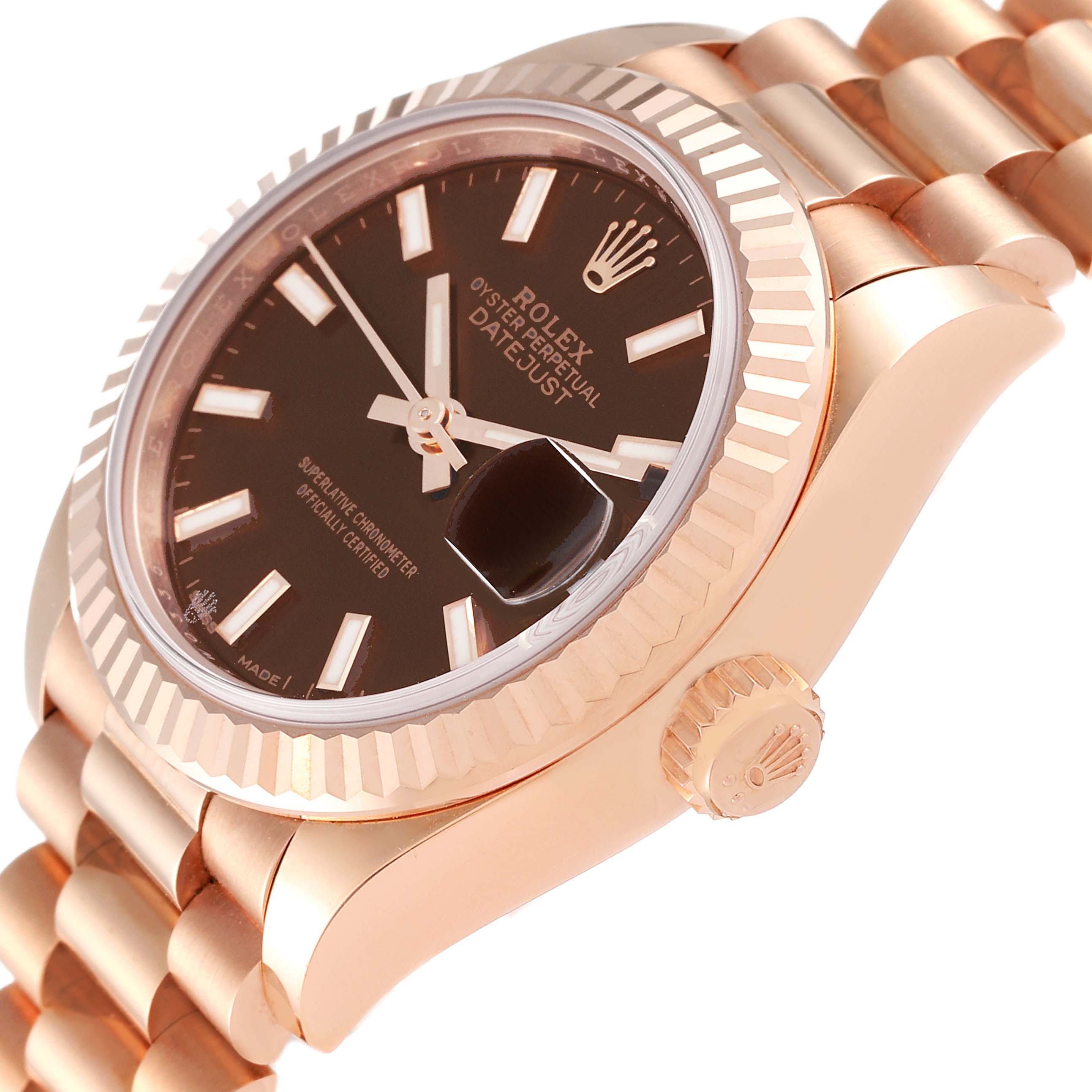RLX Lady-Datejust 28mm 279175 Chocolate Dial President Everose Gold