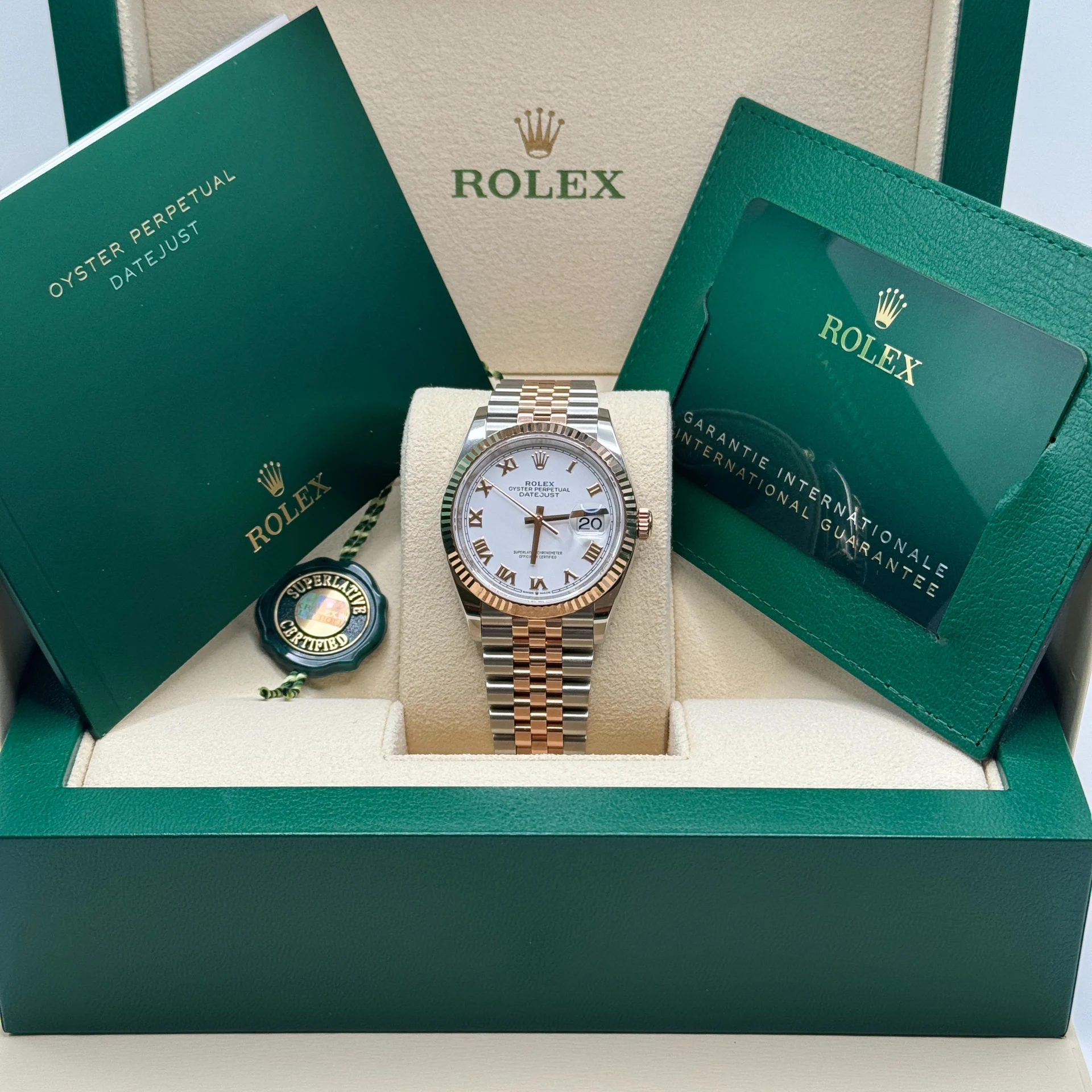 RLX  Datejust 36mm 126231 White Dial Oyster Bracelet