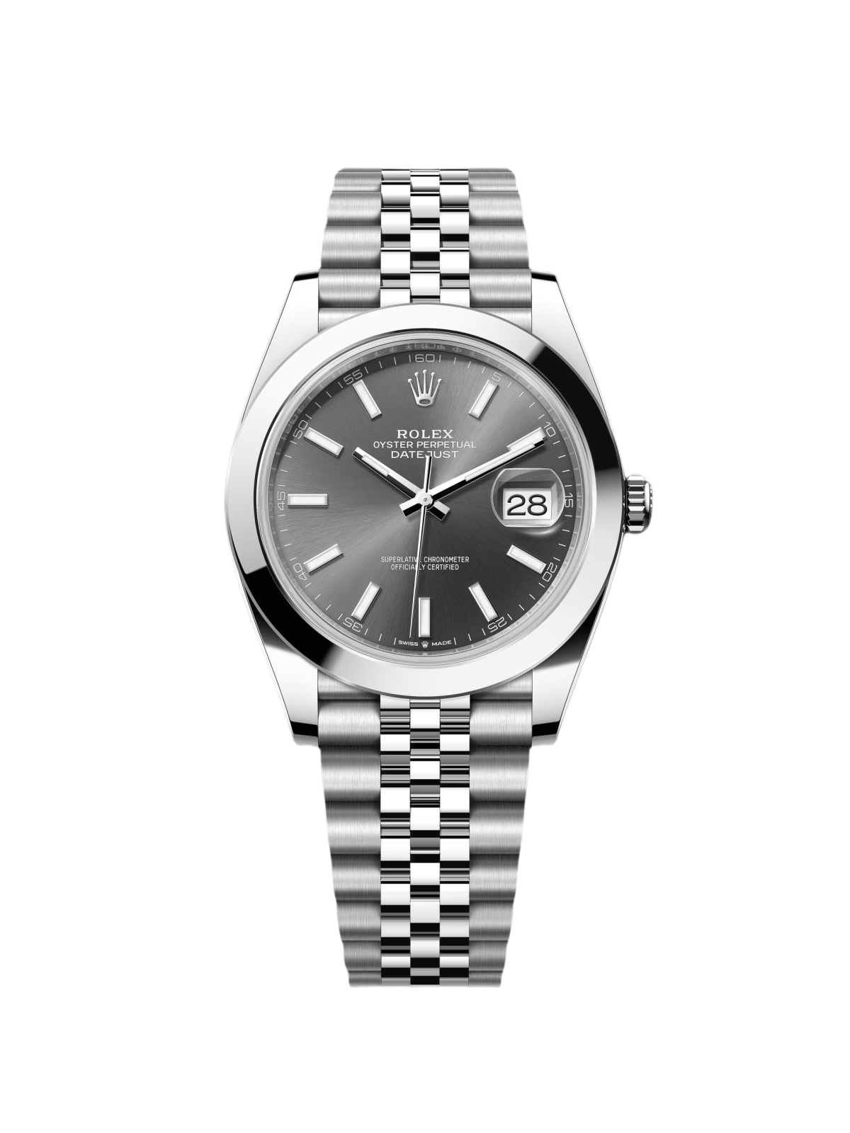 RLX Datejust 41mm 126300 Slate Index Jubilee Stainless Steel Watch