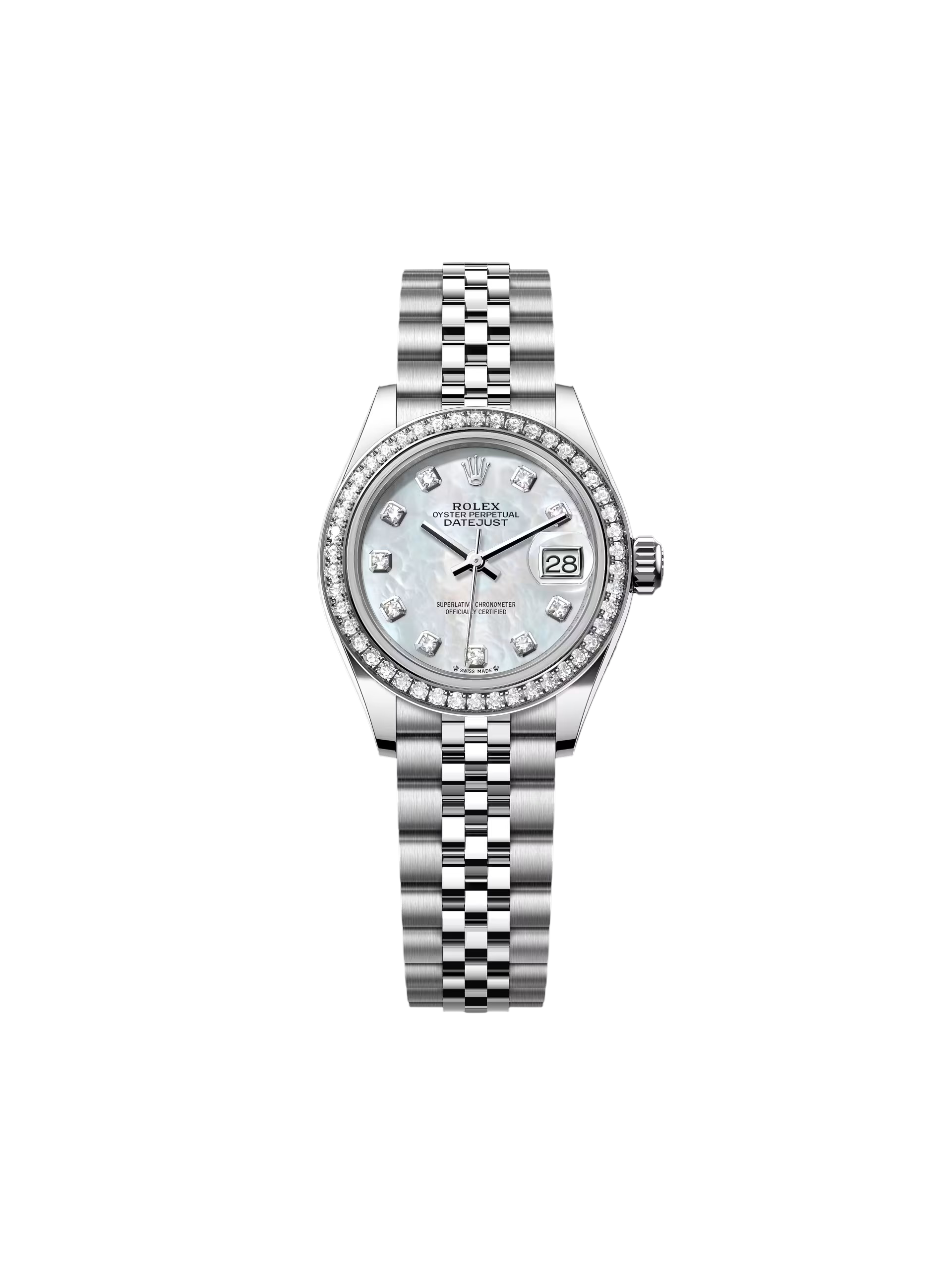 RLX Lady-Datejust 28mm 279384RBR White Mother-of-Pearl Dial Oyster Bracelet