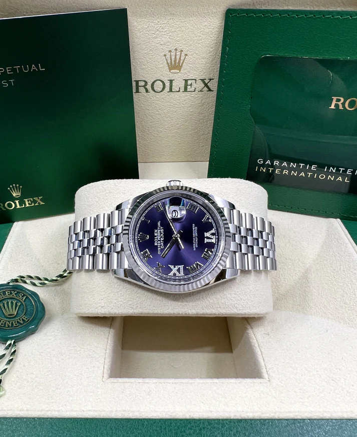 RLX  Datejust 36mm 126234 Datejust Aubergine Purple Diamond Roman Oyster Stainless Steel
