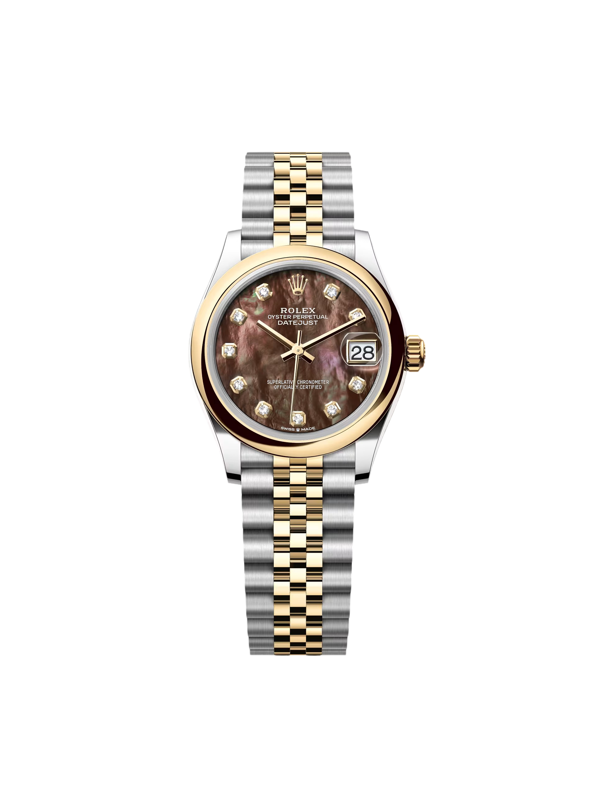 RLX Datejust m278243-0023/0024 31mm Black Mother-of-Pearl Dial Yellow Rolesor Oyster Watch