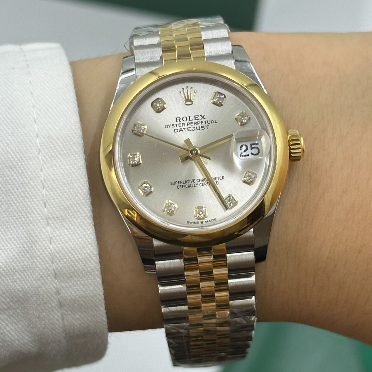 RLX Datejust m278243-0019/0020 31mm Silver Dial Yellow Rolesor Oyster Watch