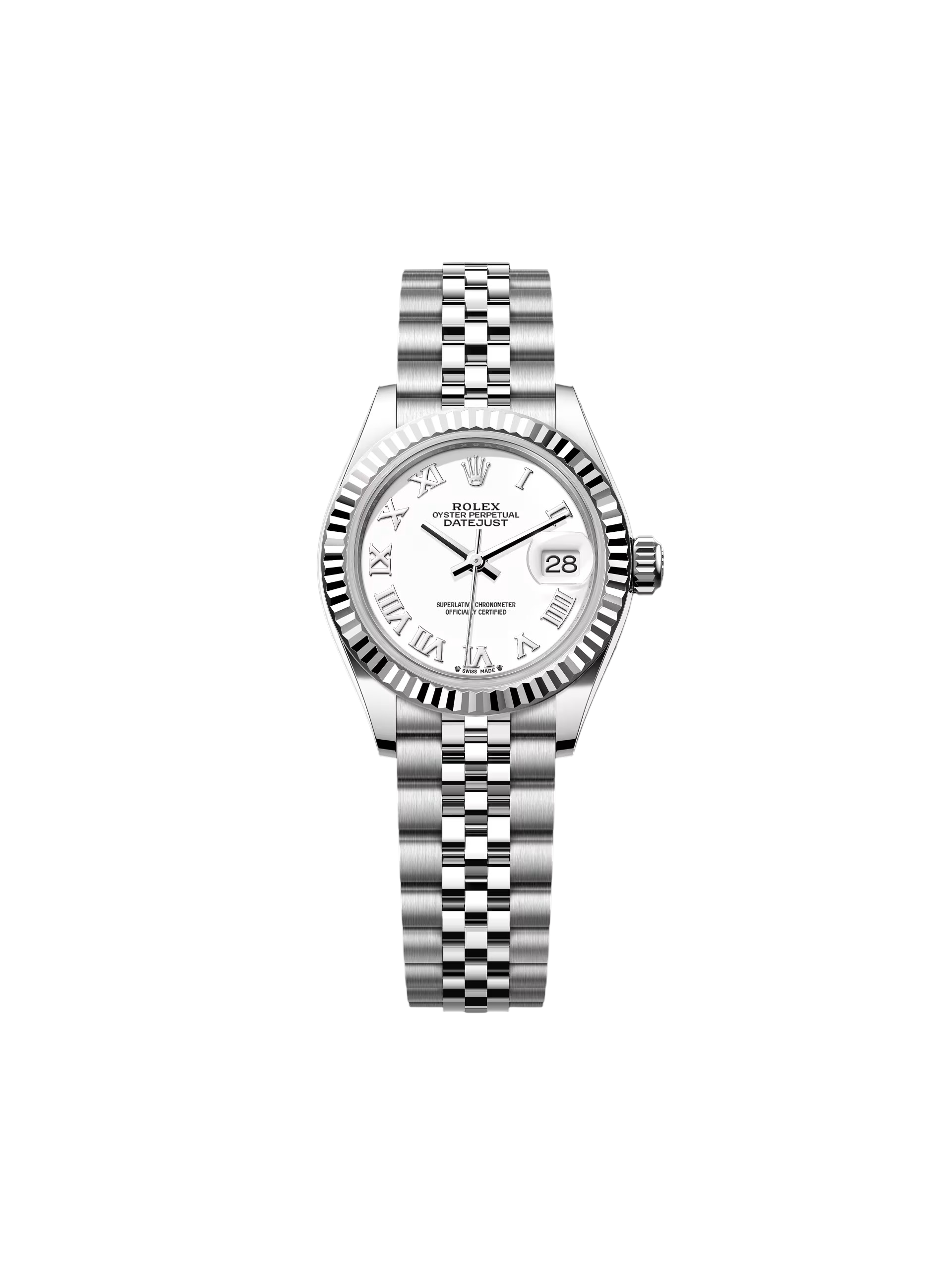 RLX Lady-Datejust 28mm 279174 White Roman Dial Oyster Bracelet