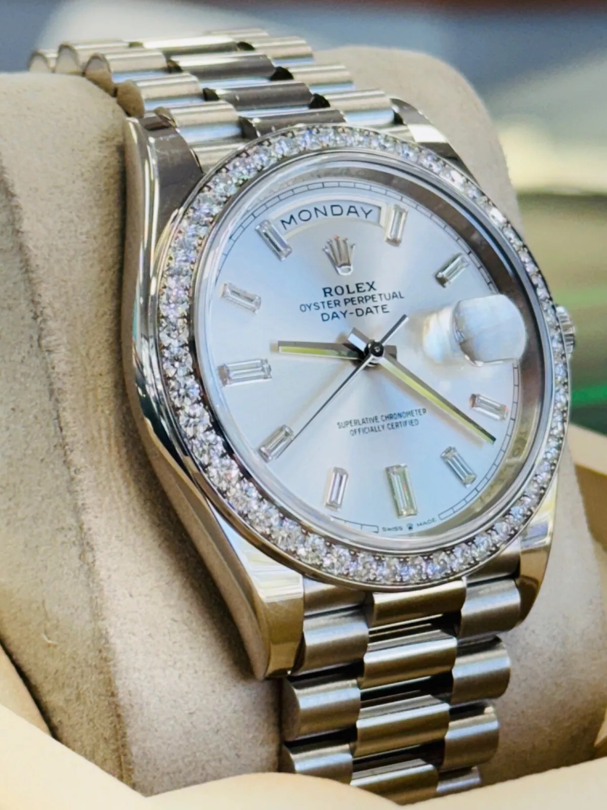 RLX Day-Date 40mm 228349RBR-0001 Silver Dial President Bracelet