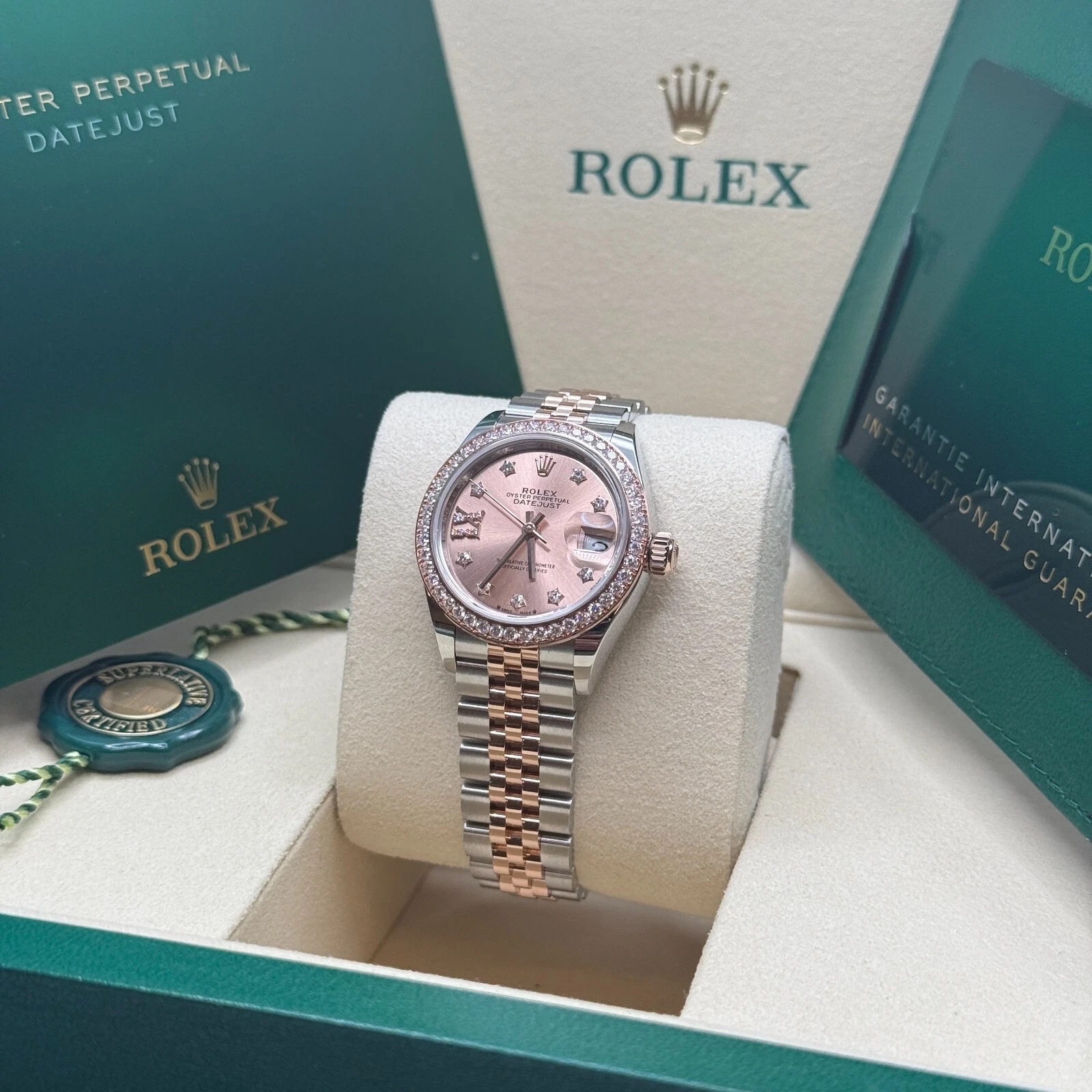 RLX Lady-Datejust 28mm 279381RBR Rose Diamond Dial Oyster Bracelet