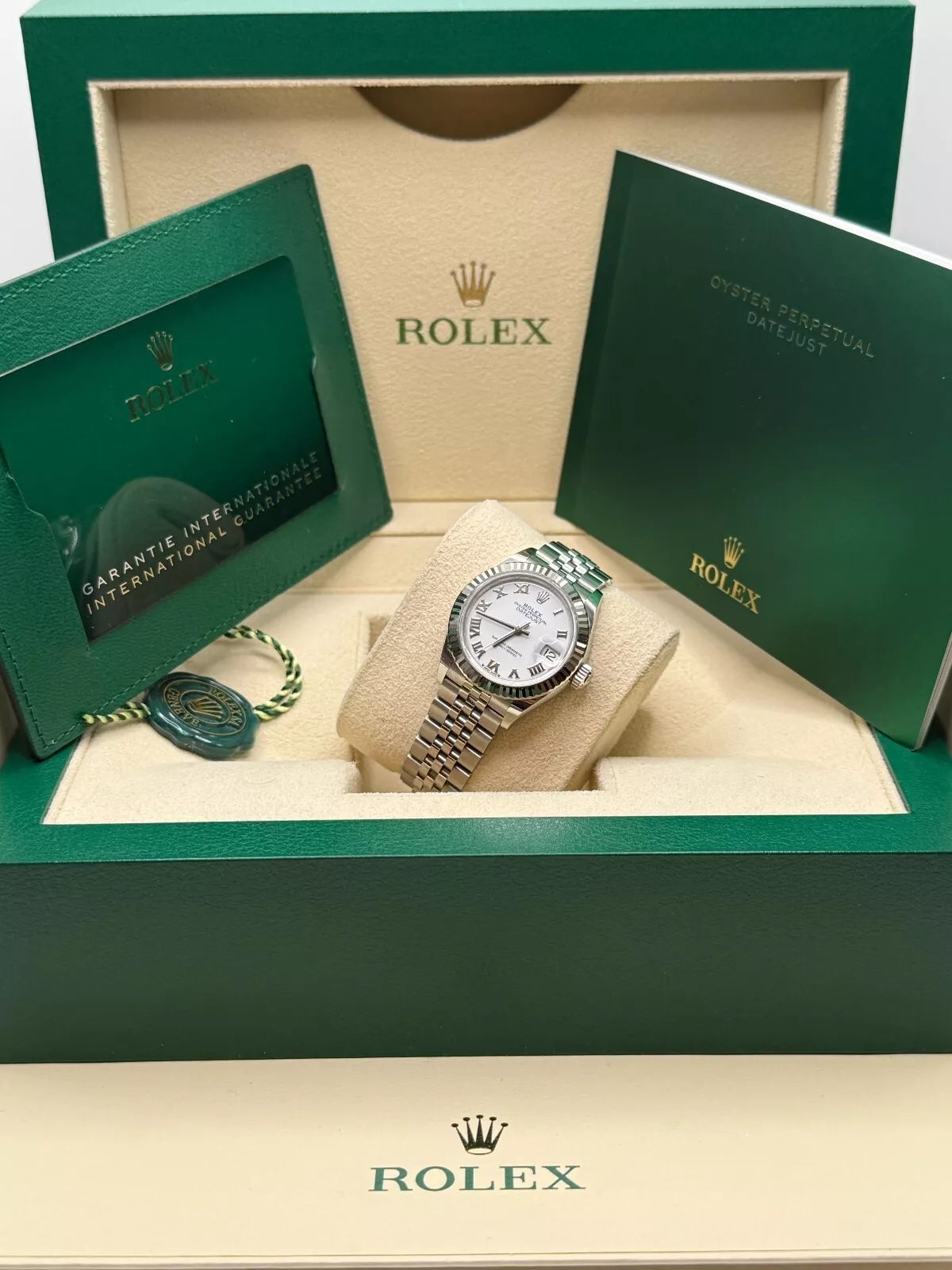 RLX Lady-Datejust 28mm 279174 White Roman Dial Oyster Bracelet