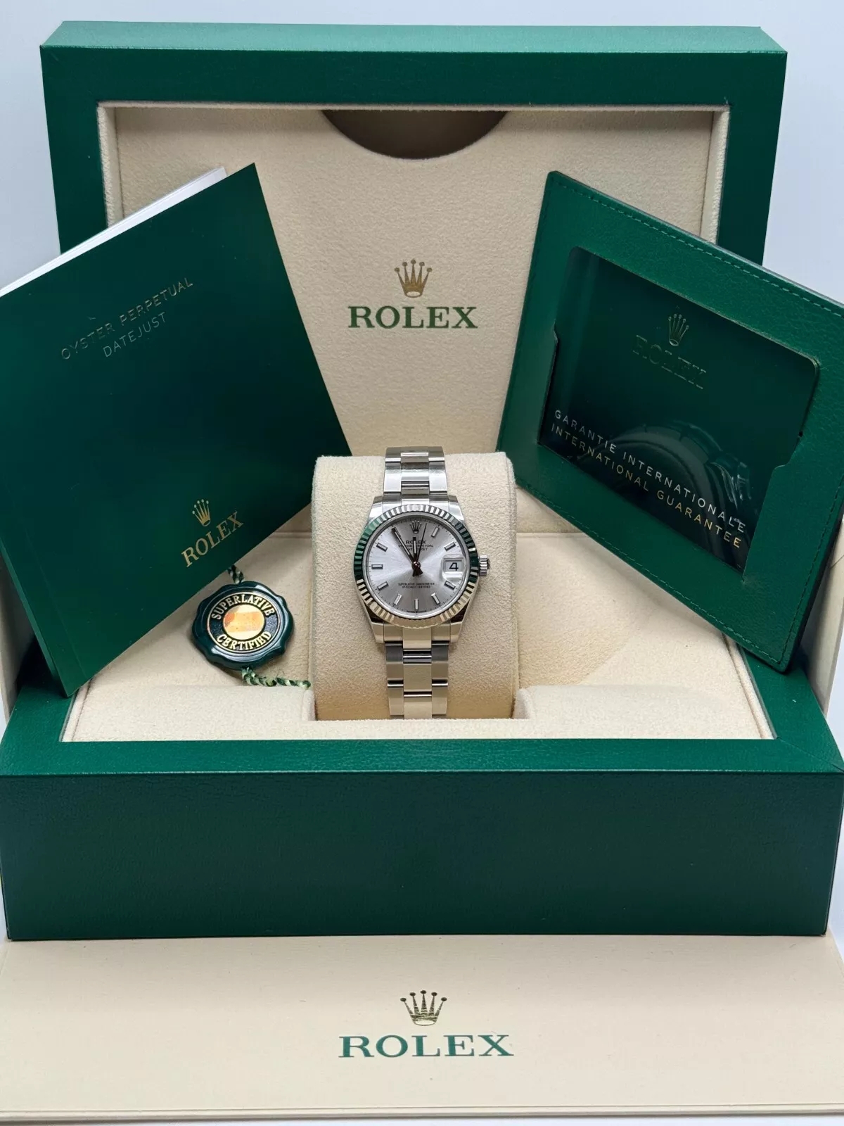 RLX Datejust m278274-0011/0012 Silver Dial 31mm Fluted Bezel Oyster Bracelet