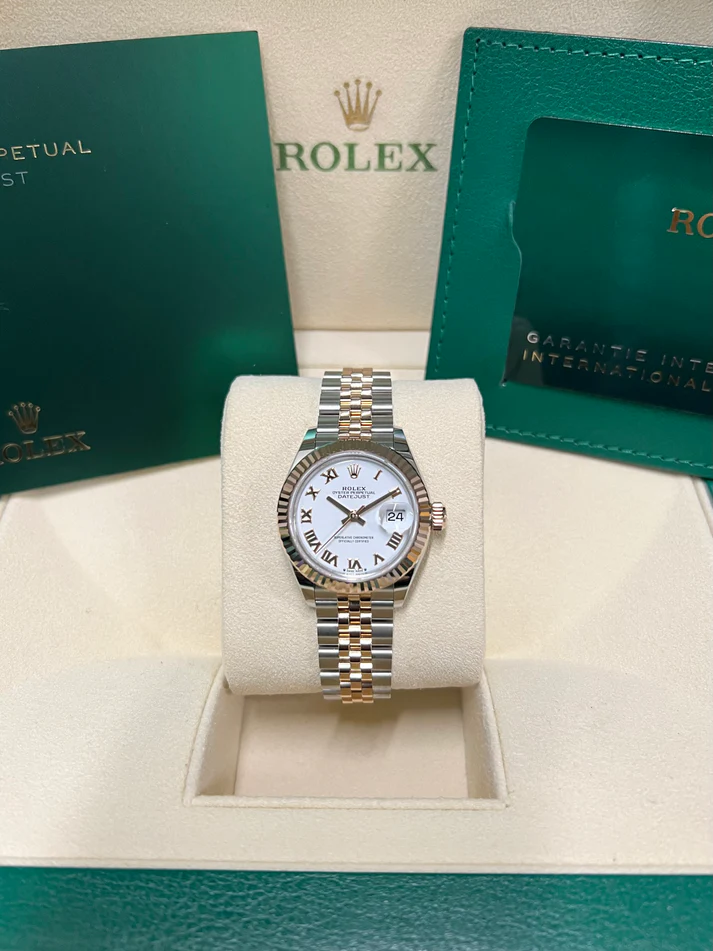 RLX Lady-Datejust 28mm 279171 White Roman Oyster Stainless Steel and Rose Gold
