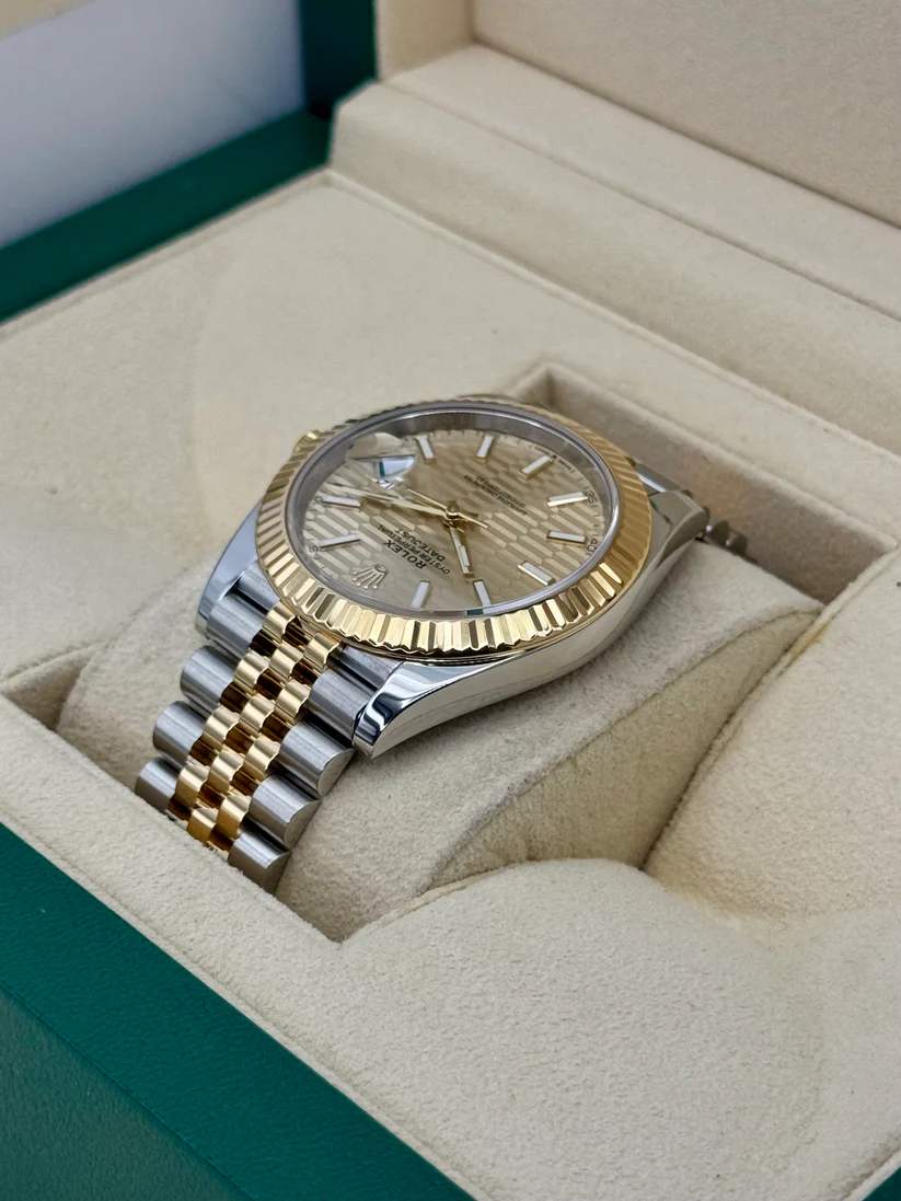 RLX  Datejust 41mm Swiss Replica Watch | Two Tone Jubilee Bracele Champagne Fluted Dial Ref 126333