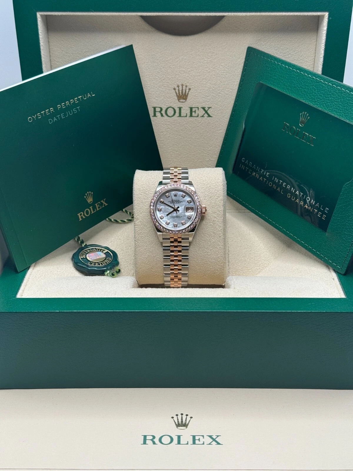 RLX Lady-Datejust 28mm 279381RBR Mother-of-Pearl Diamond Dial Oyster Bracelet