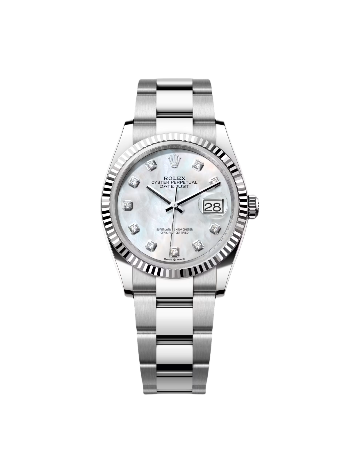 RLX  Datejust 36mm 126234 Mother of Pearl Diamond Dial Oyster Stainless Steel