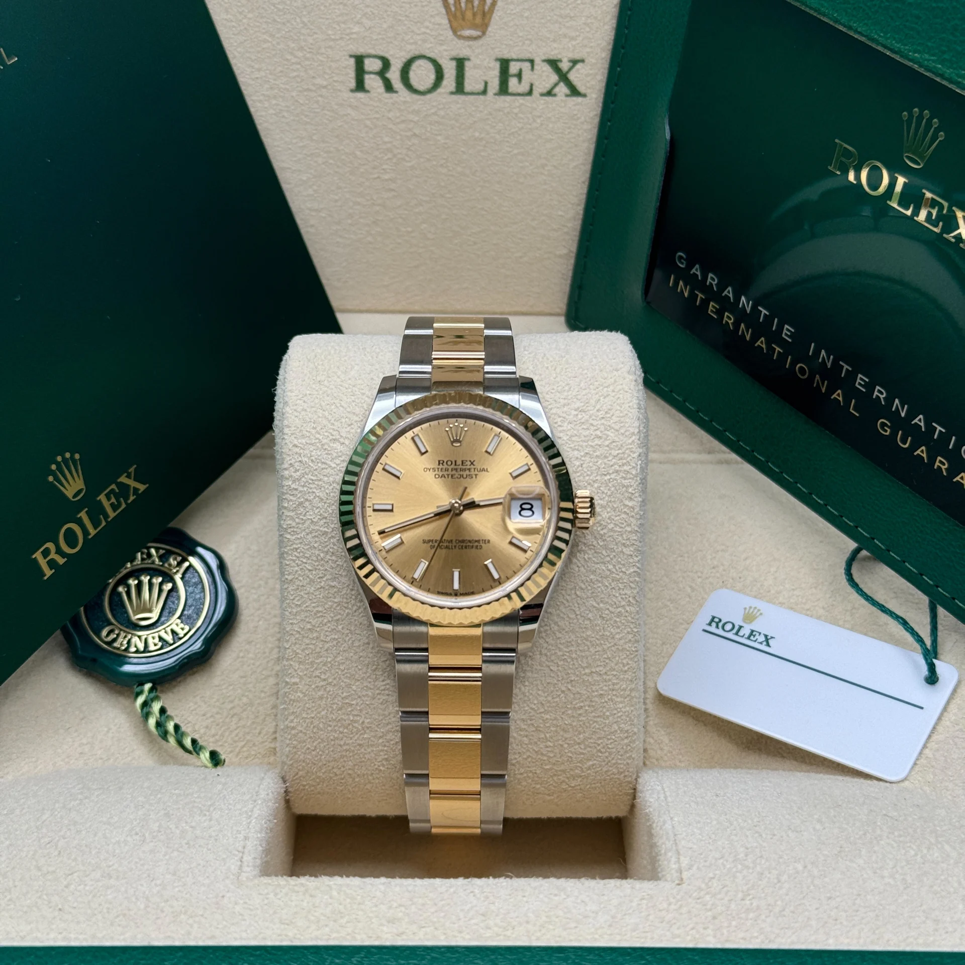 RLX Datejust m278273-0013/0014 31mm Champagne Dial Stainless Steel and Yellow Gold Oyster Watch