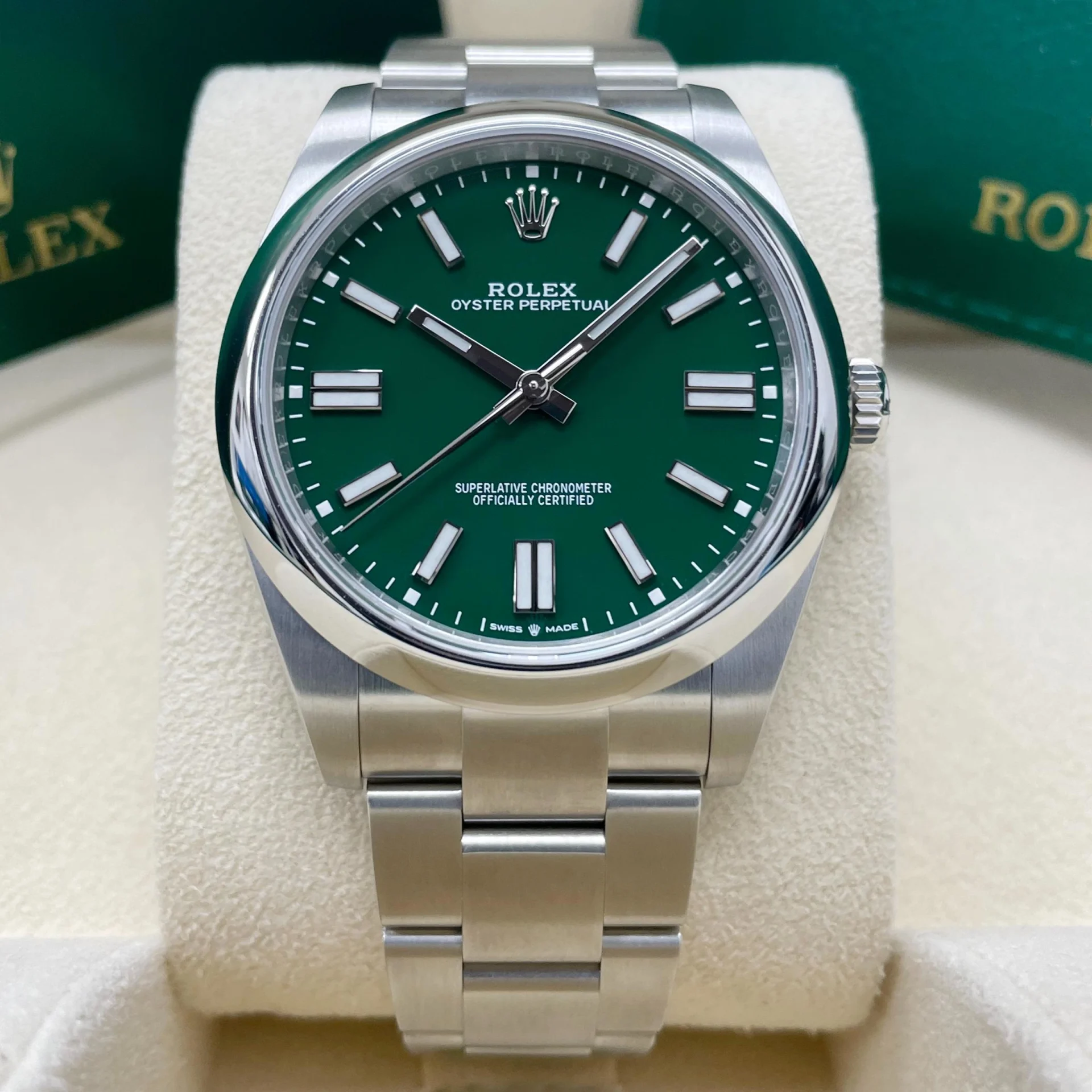 RLX Oyster Perpetual 36mm 126000-0005 Green Dial Oyster Stainless Steel Bracelet