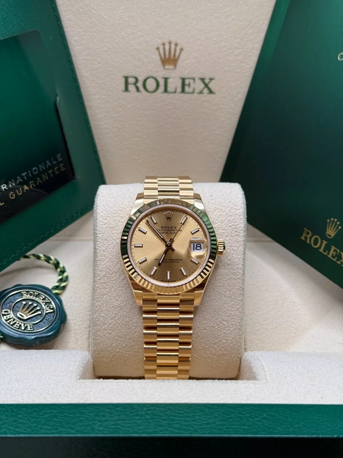 RLX Datejust m278278-0040 Champagne 31mm Dial President Bracelet Watch