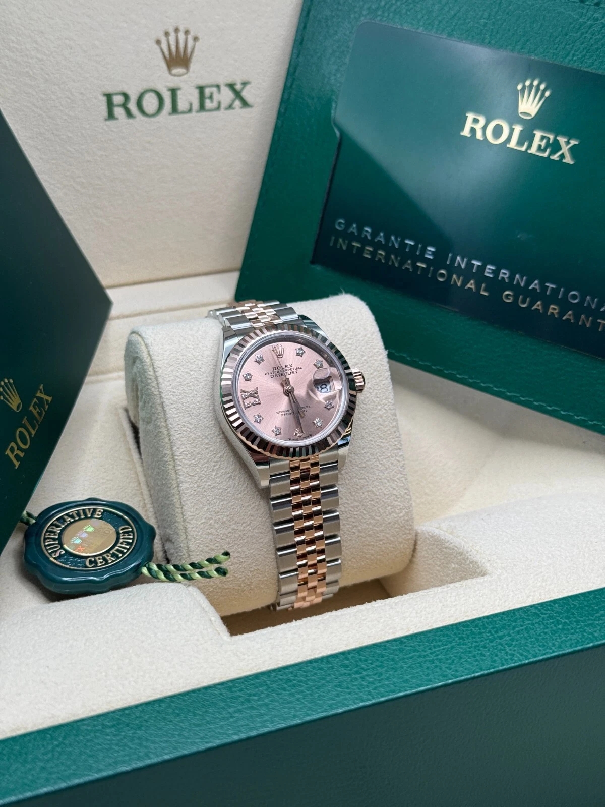RLX Lady-Datejust 28mm 279171 Rose-colour Diamond Set Oyster Stainless Steel and Rose Gold