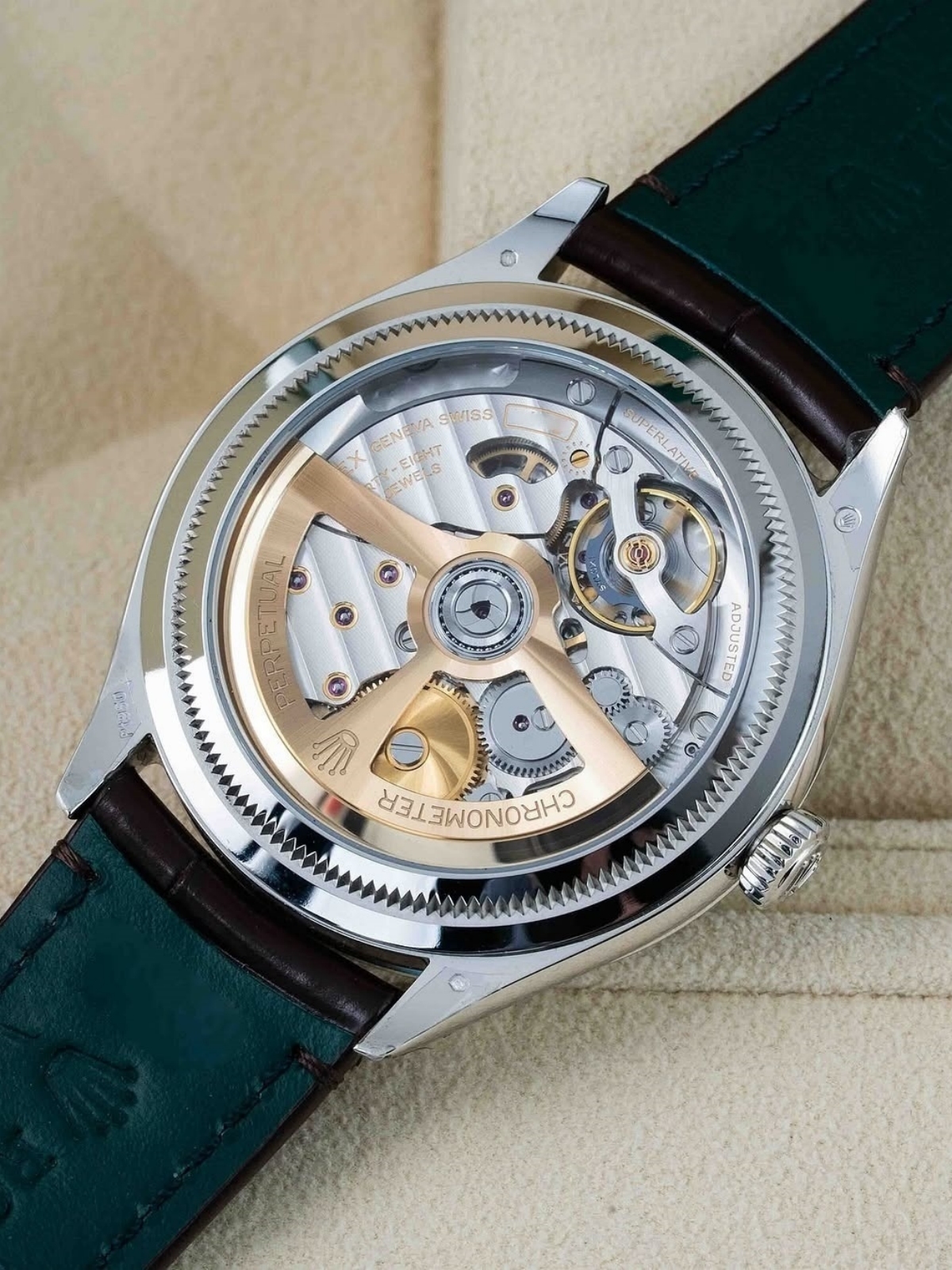 Rolex 1908 Platinum Ice Blue Dial Brown Alligator Strap - 52506-0002