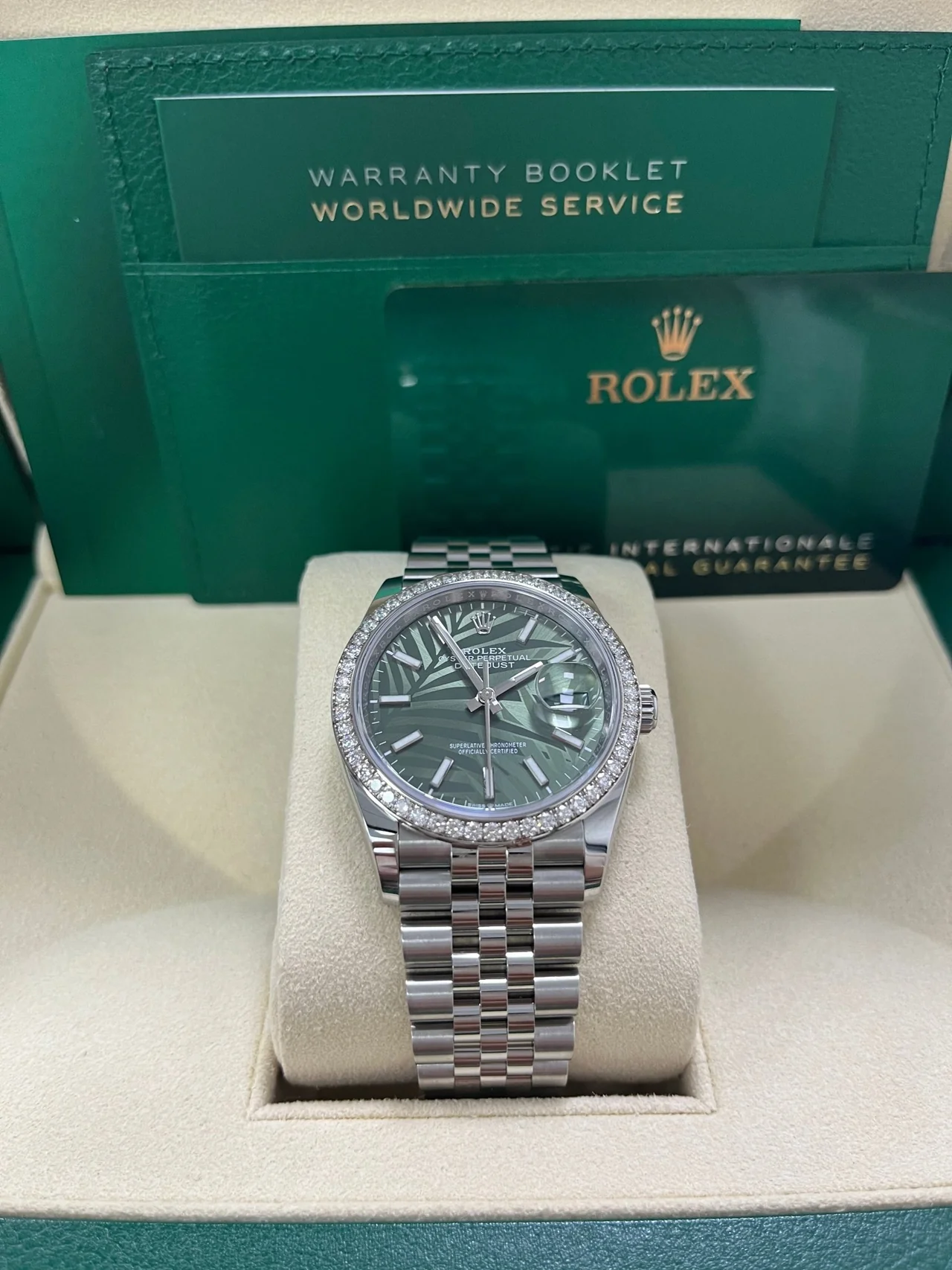 RLX  Datejust 36mm 126284 Olive Green Dial Jubilee Bracelet