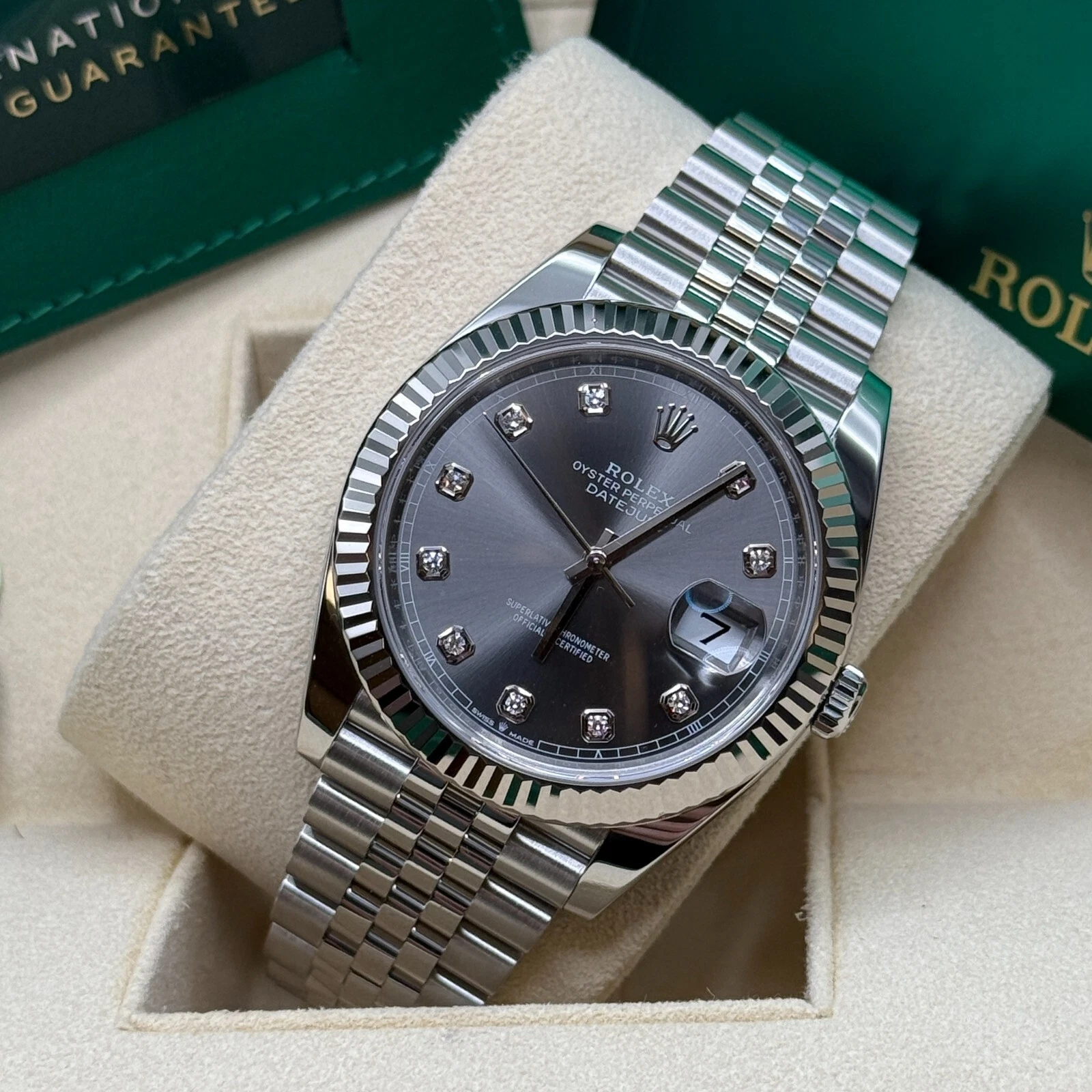 RLX  Datejust 41mm 126334 Slate Diamond Jubilee Stainless Steel