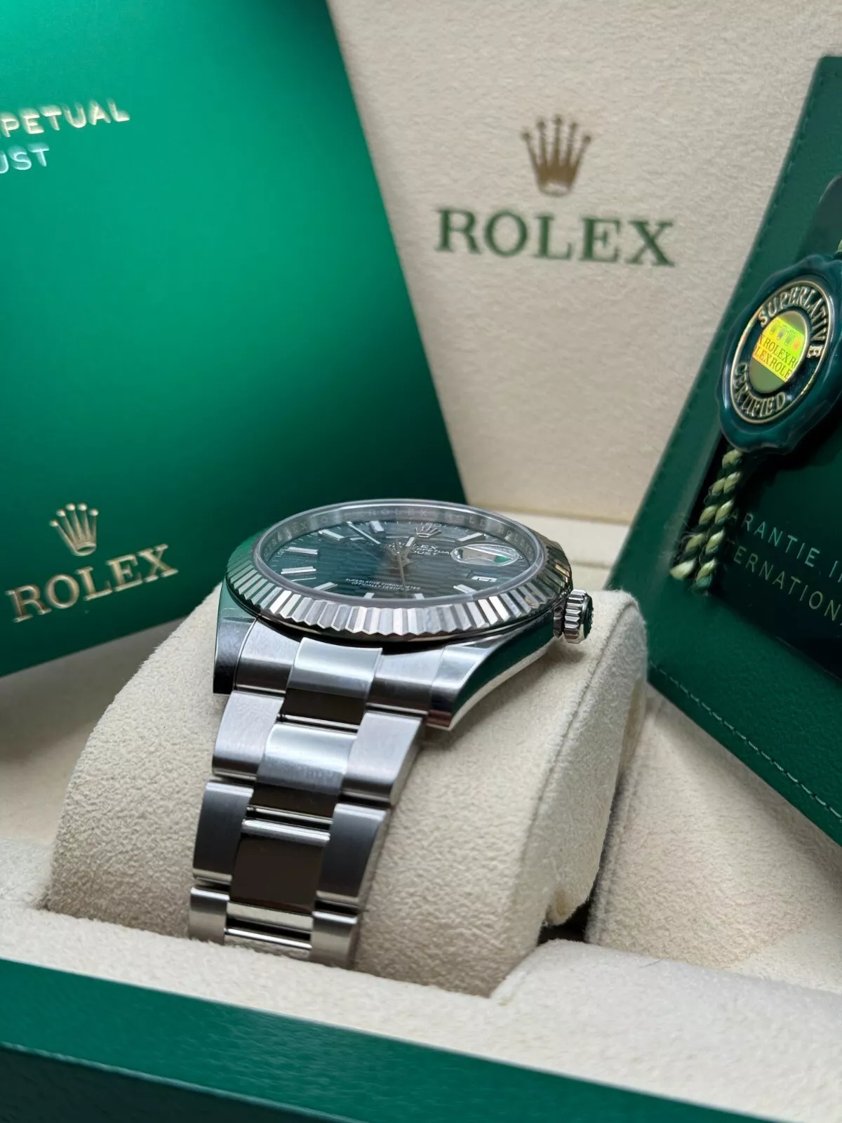 RLX  Datejust 41mm 126334 Mint Green Fluted Motif Dial Oyster Bracelet