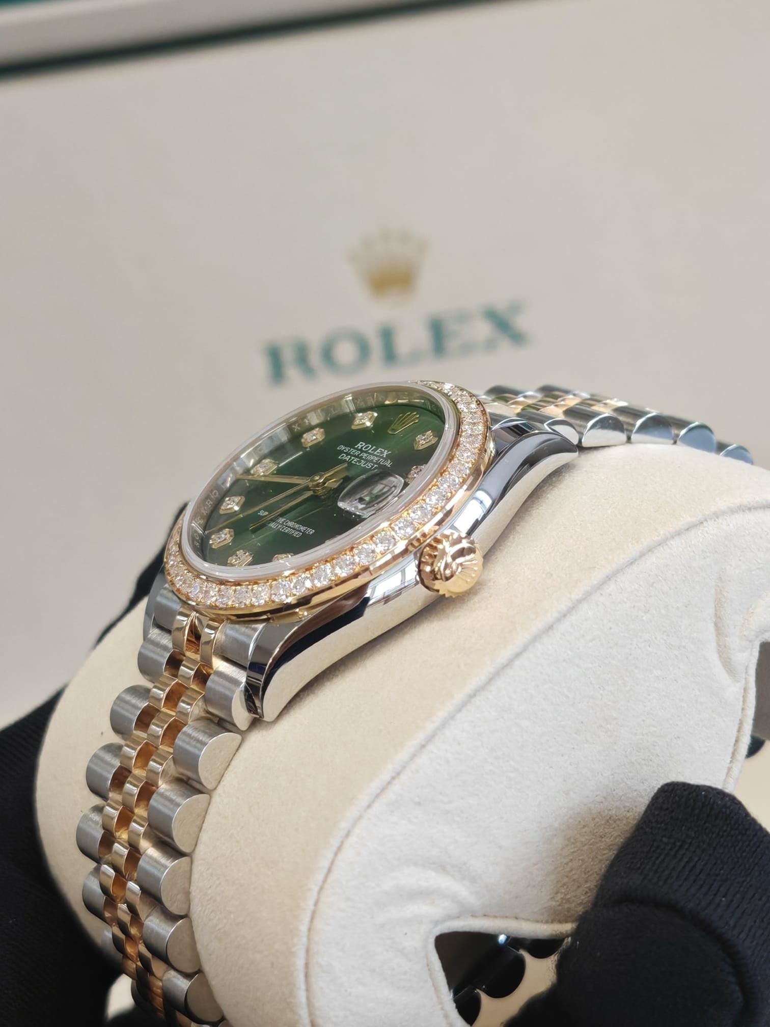 RLX Datejust m278383RBR-0029/0030 31mm Olive Green Dial Oyster Bracelet