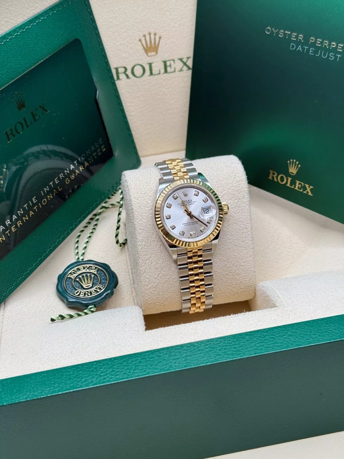 RLX Lady-Datejust 28mm 279173 Silver Diamond Dial Oyster Bracelet