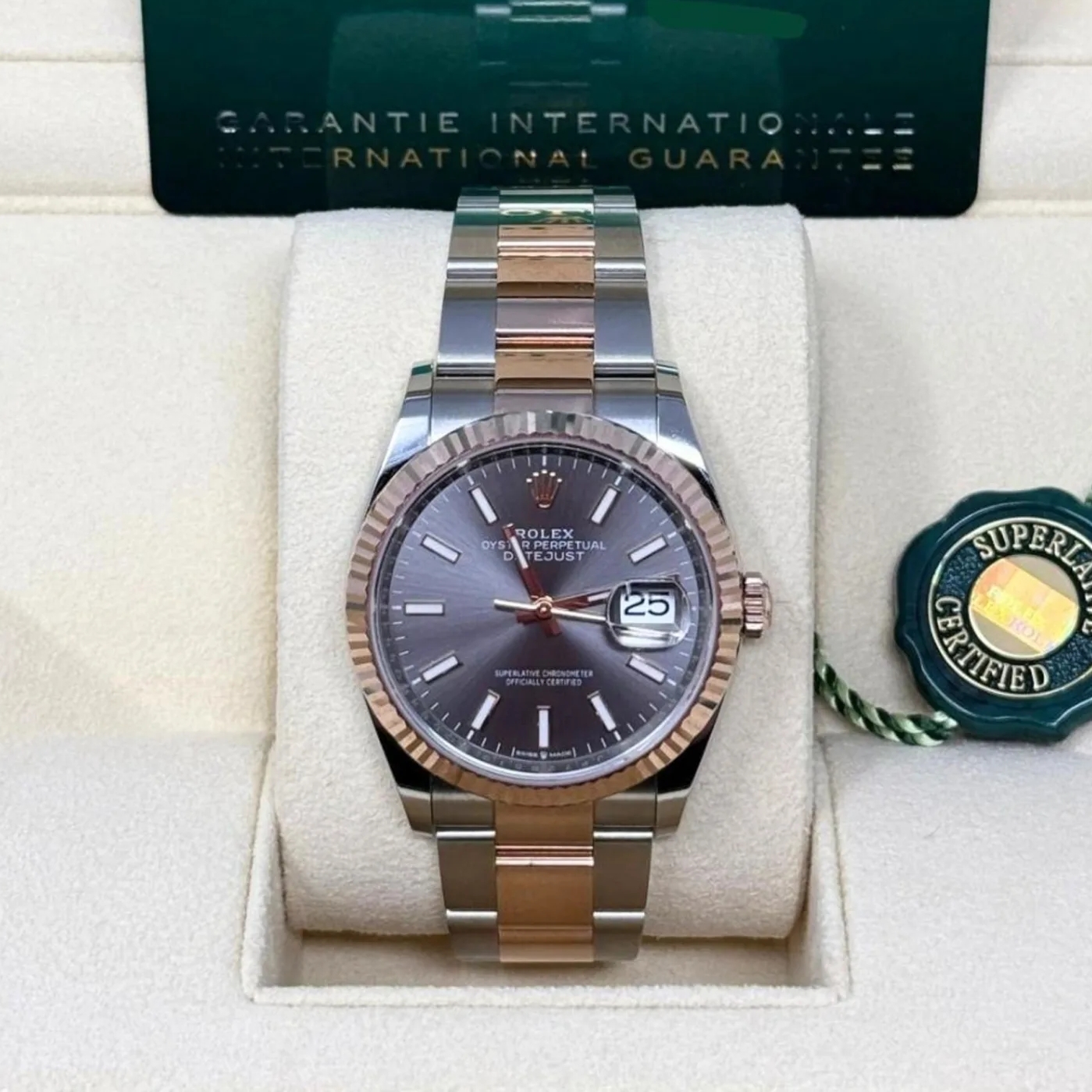 RLX  Datejust 36mm 126231 Slate/Gray Dial Oystersteel and 18K Rose gold Oyster Bracelet
