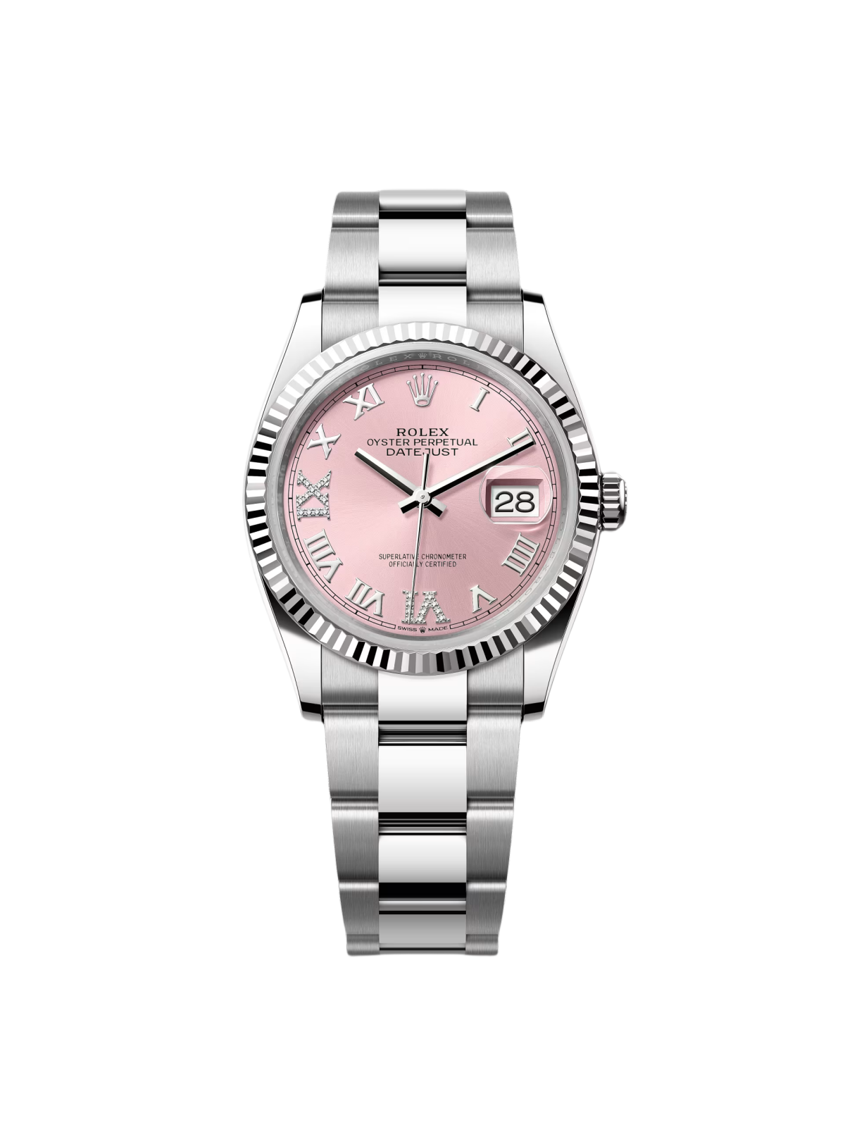 RLX  Datejust 36mm 126234 Pink Roman Dial Oyster Stainless Steel