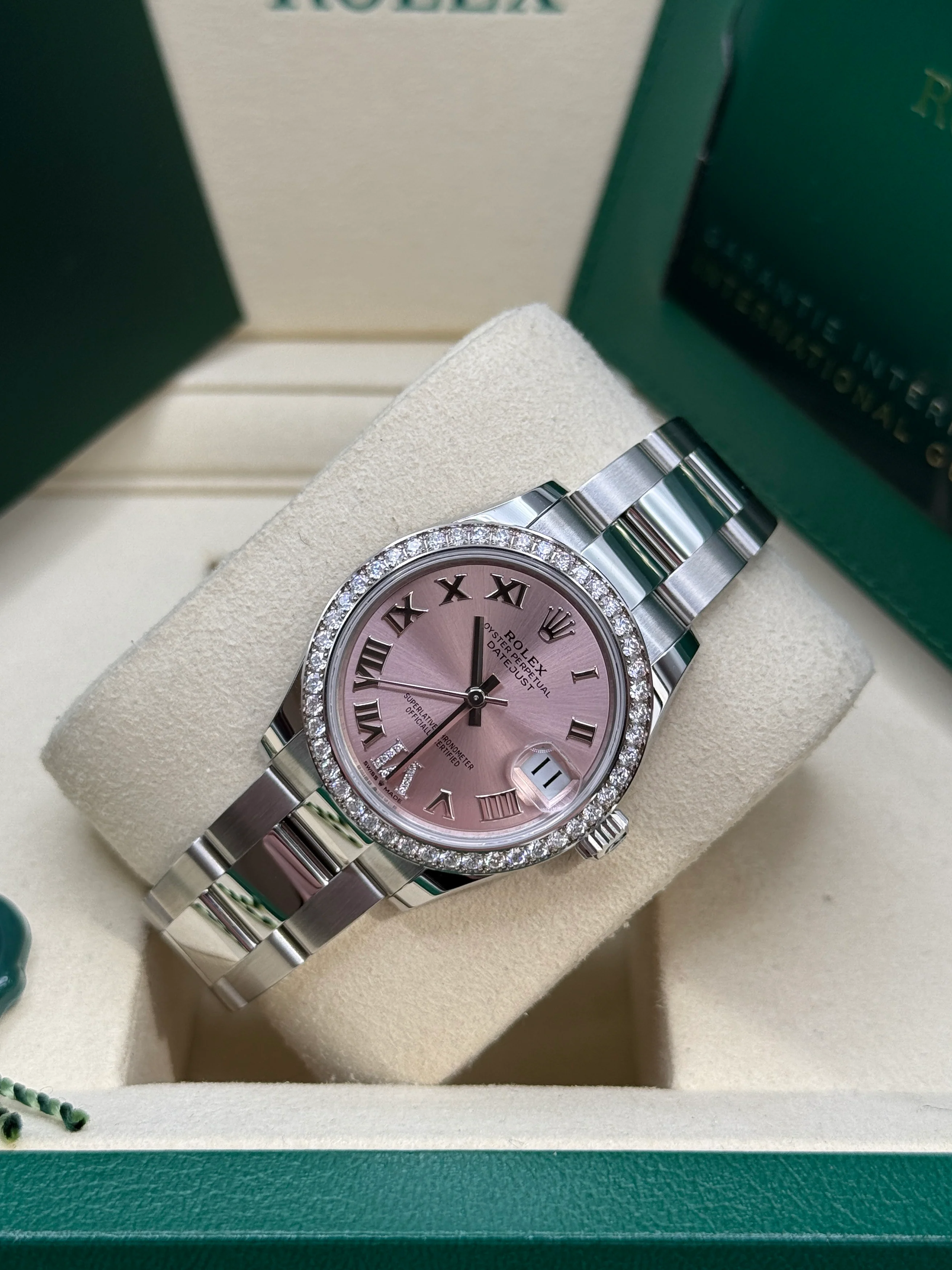 RLX Datejust m278384RBR-0027/0028 Pink 31mm Dial Oyster Watch
