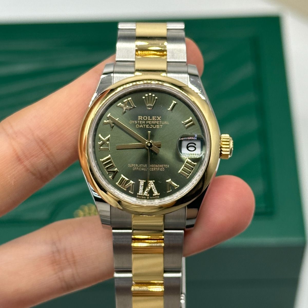 RLX Datejust m278243-0015/0016 31mm Olive Green Dial Yellow Rolesor Oyster Watch