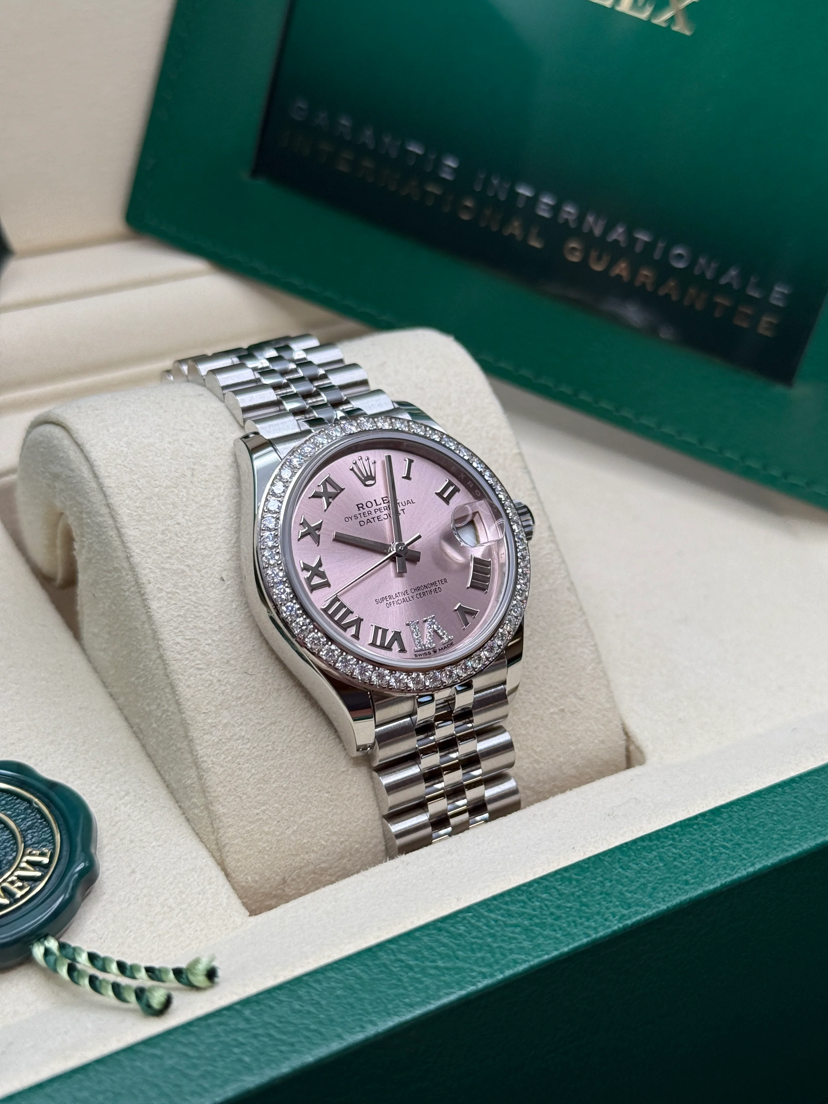 RLX Datejust m278384RBR-0027/0028 Pink 31mm Dial Oyster Watch