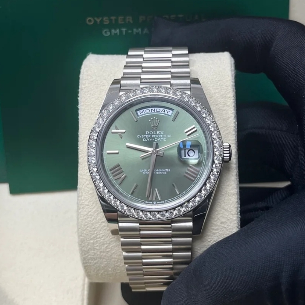 RLX  Day-Date 40mm 228349RBR-0030 Olive Green Dial President Bracelet