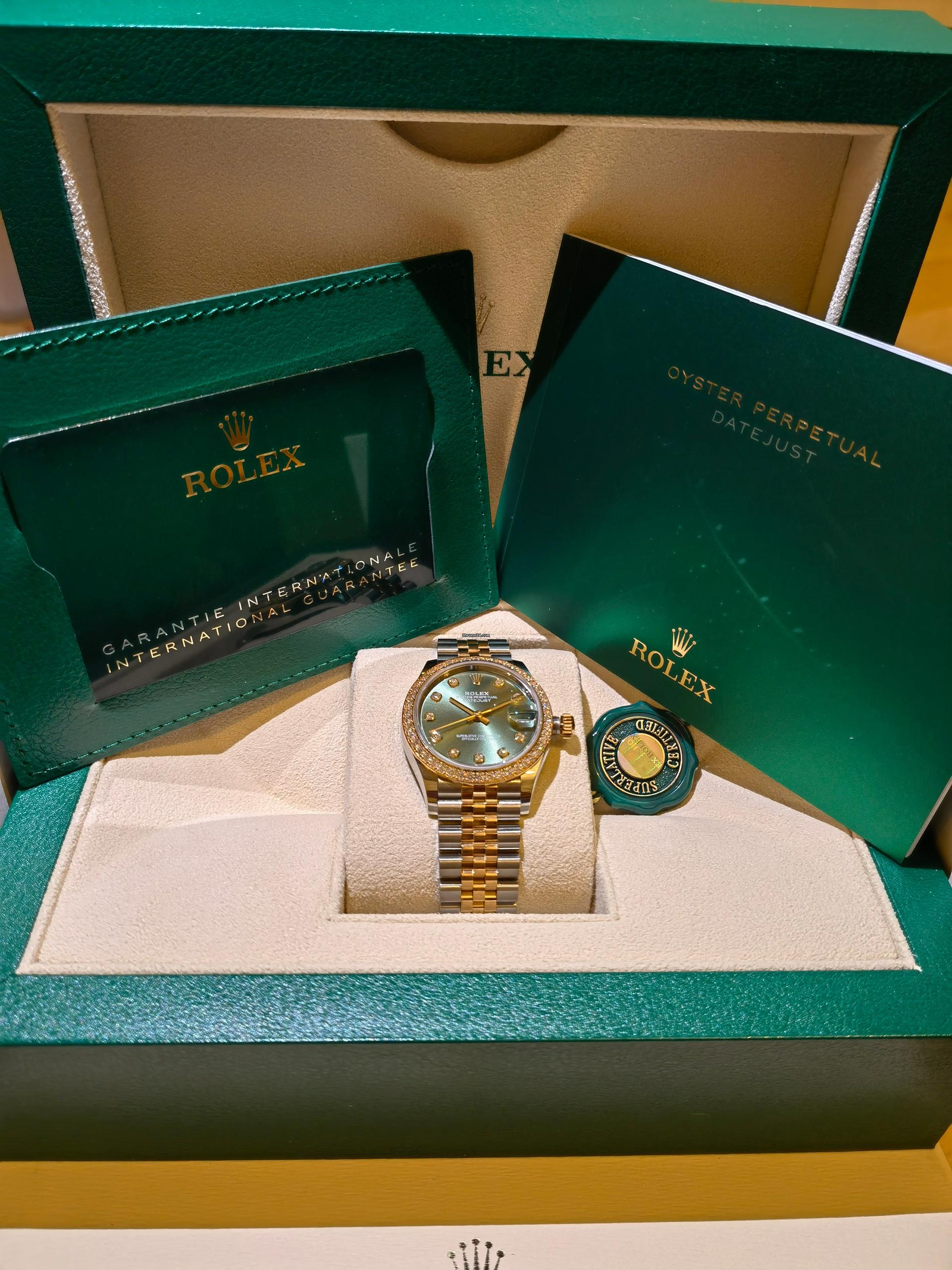 RLX Datejust m278383RBR-0029/0030 31mm Olive Green Dial Oyster Bracelet