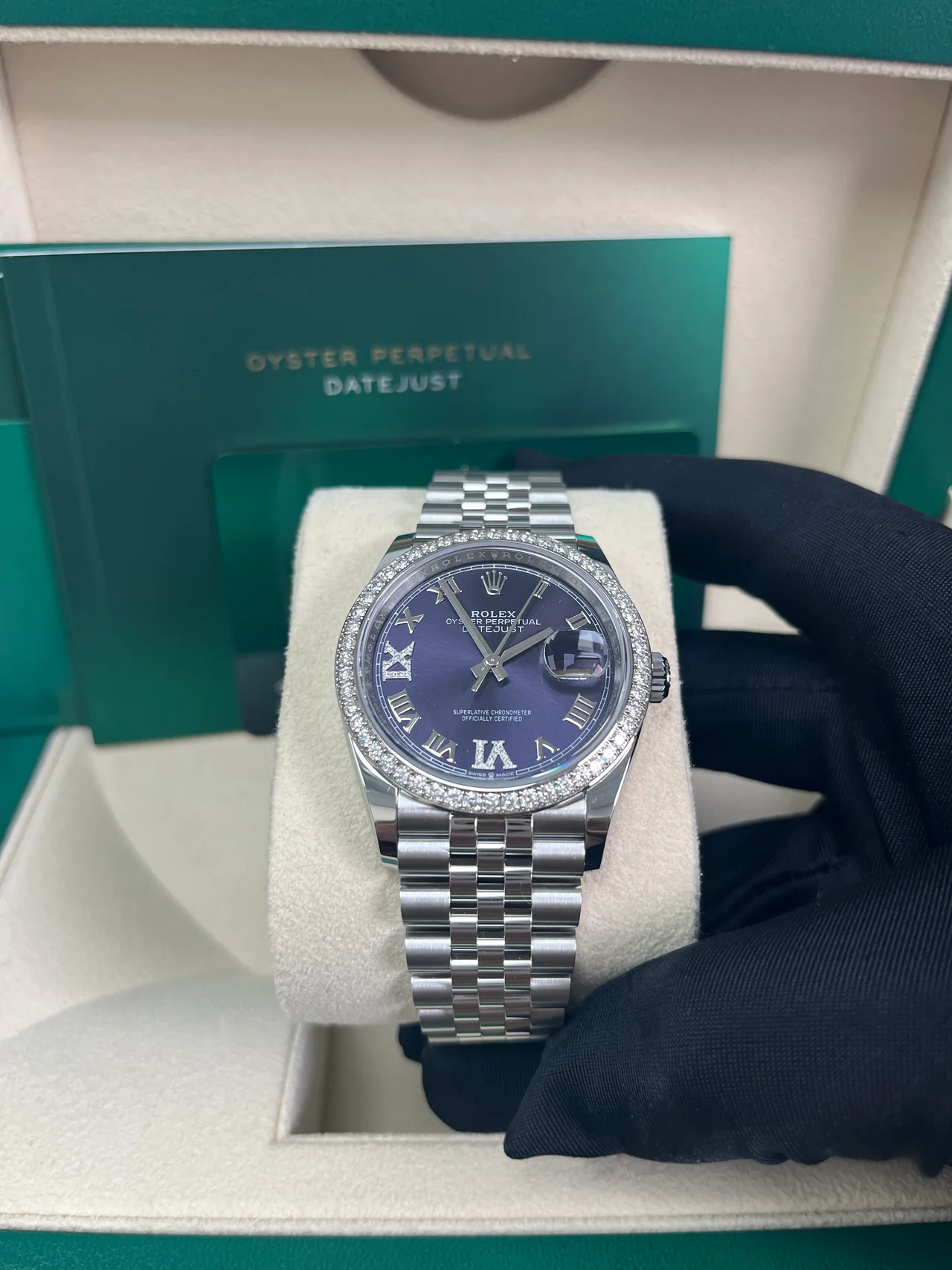 RLX  Datejust 36mm 126284 Aubergine Dial Jubilee Bracelet