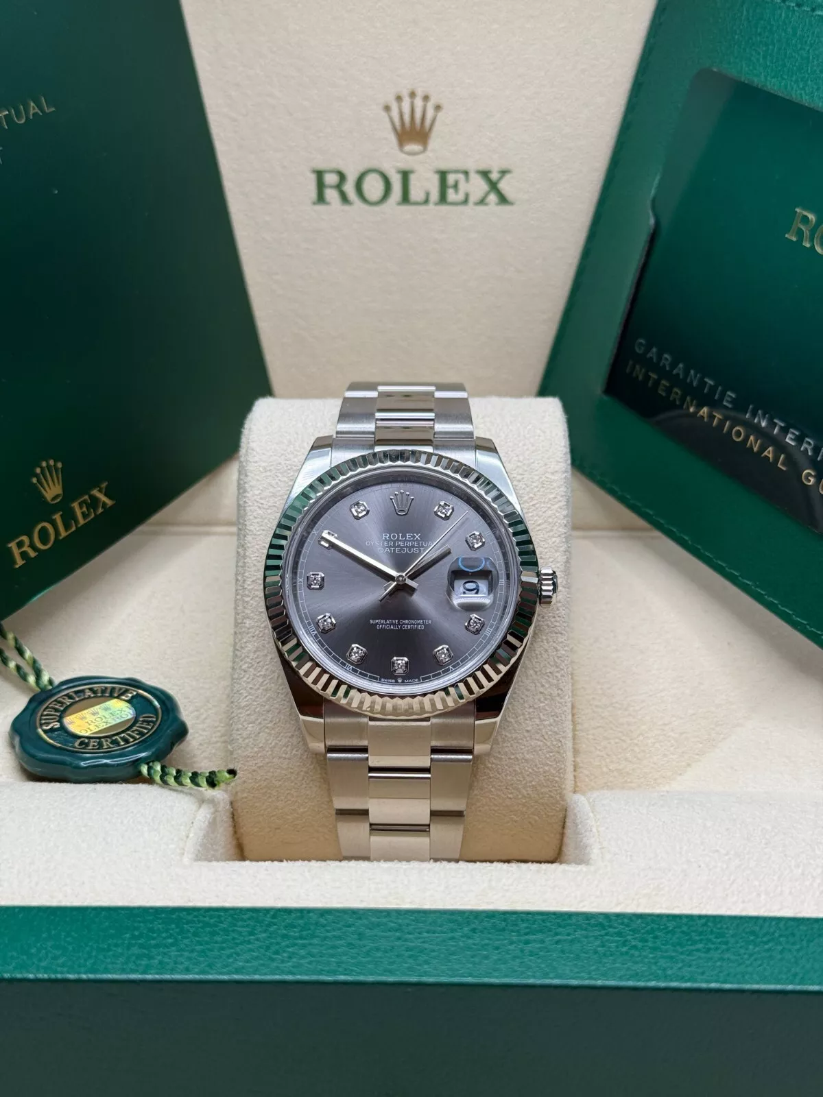 RLX  Datejust 41mm 126334 Slate Diamond Jubilee Stainless Steel
