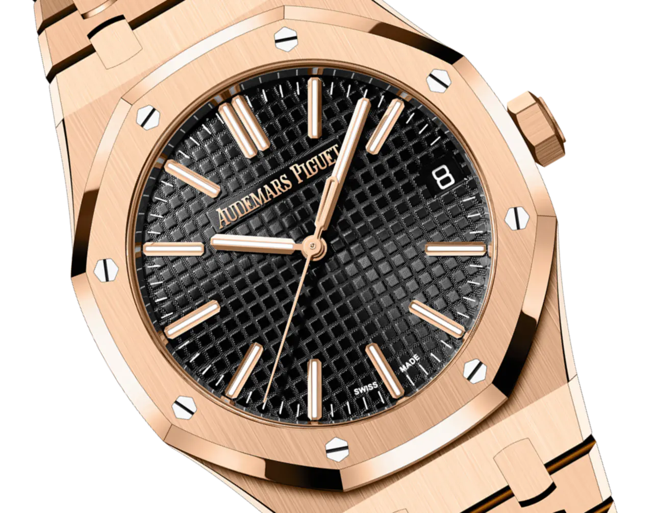 A&P ROYAL OAK Pink Gold Black Dial 41mm