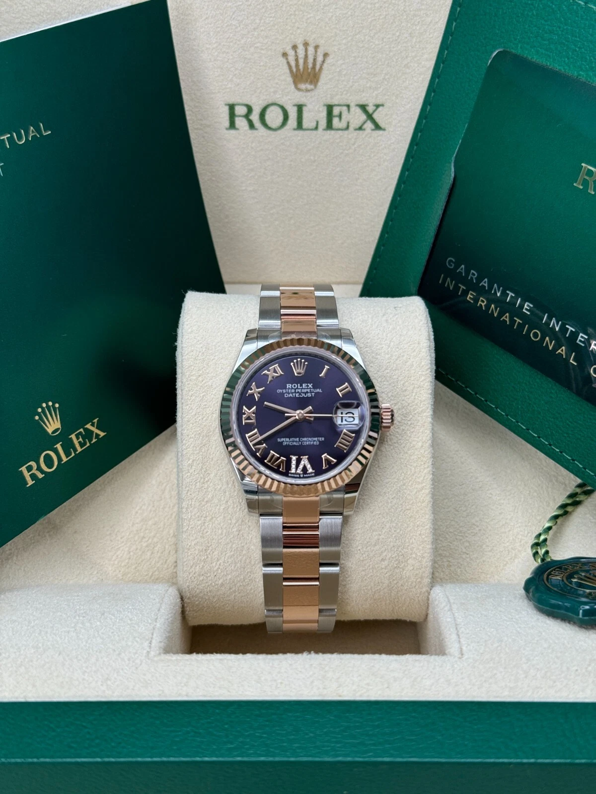 RLX Datejust m278271-0019/0020 Aubergine 31mm Dial Oyster Bracelet Watch