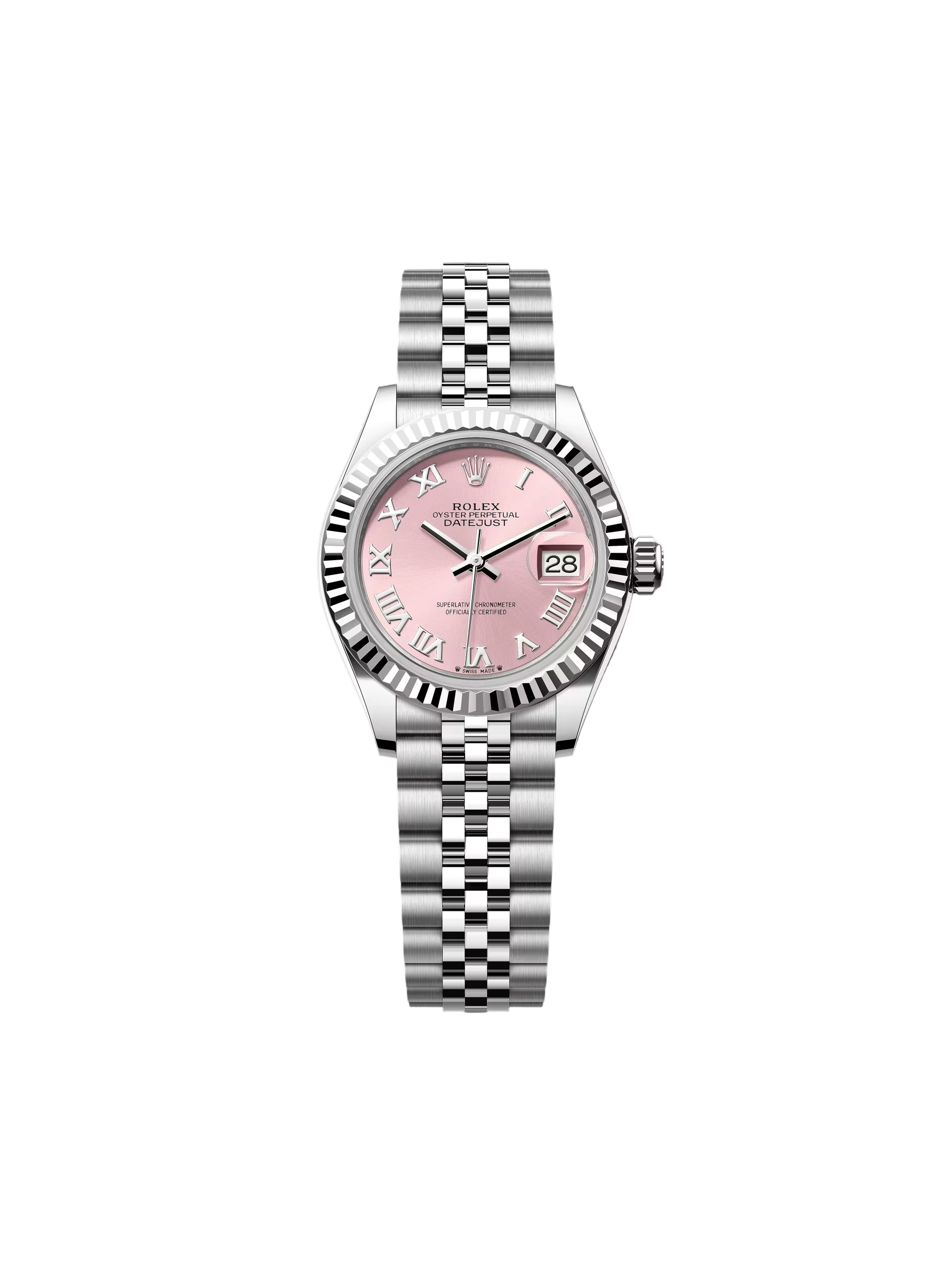 RLX Lady-Datejust 28mm 279174 Pink Roman Dial Oyster Bracelet