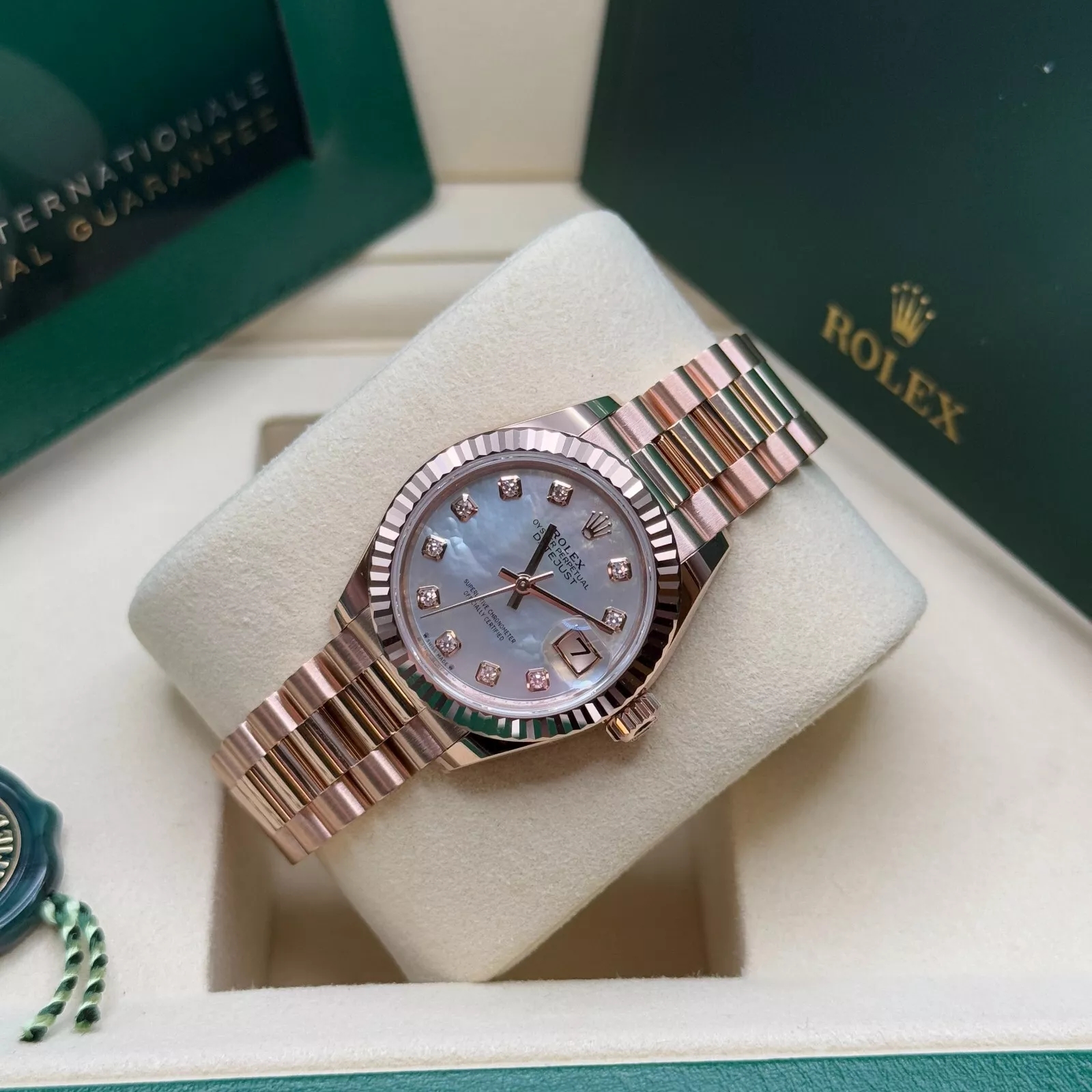 RLX Lady-Datejust 28mm 279175 Mother-of-Pearl Dial President Everose Gold