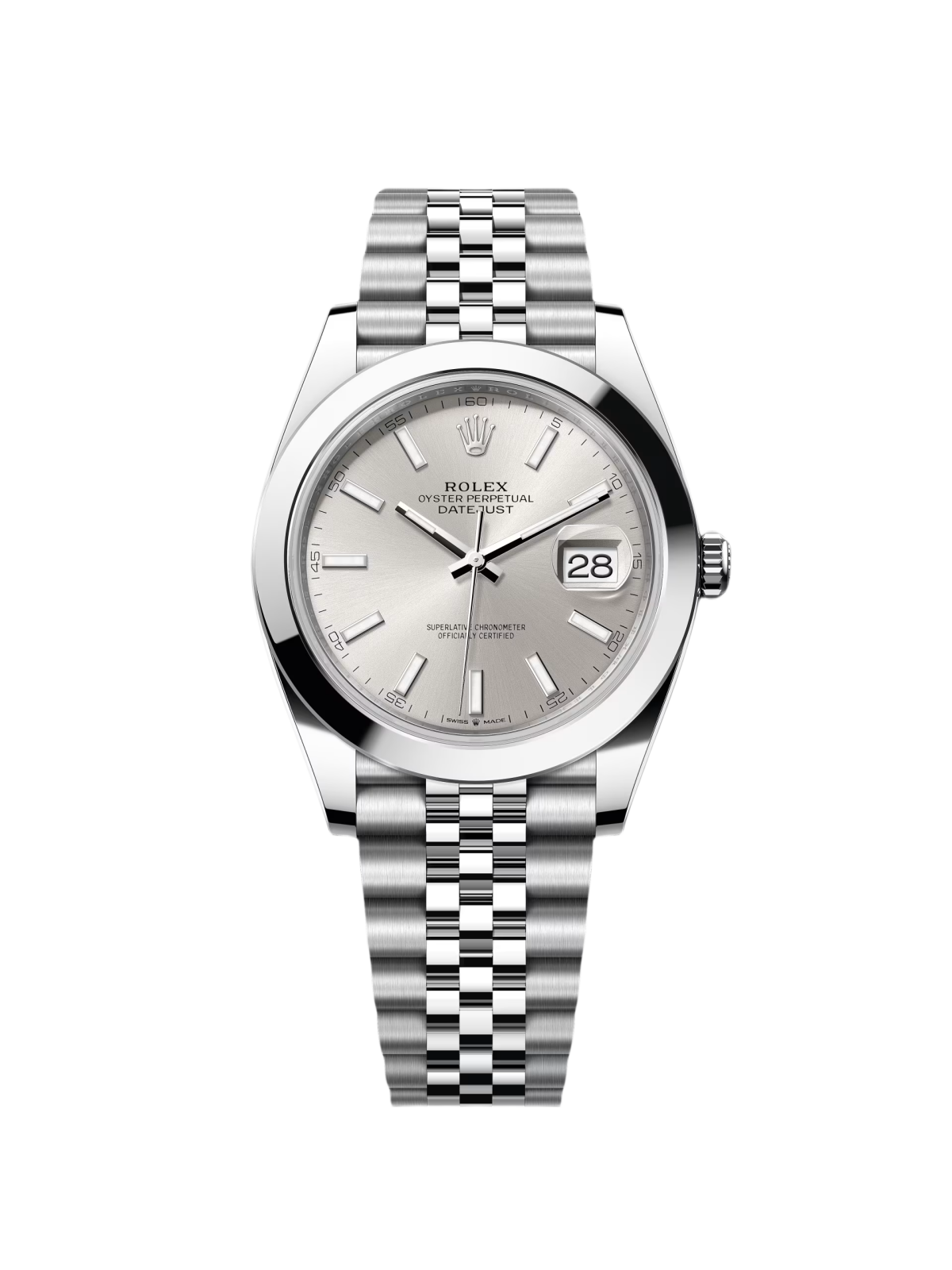RLX Datejust 41mm 126300 Silver Index Jubilee Stainless Steel Watch