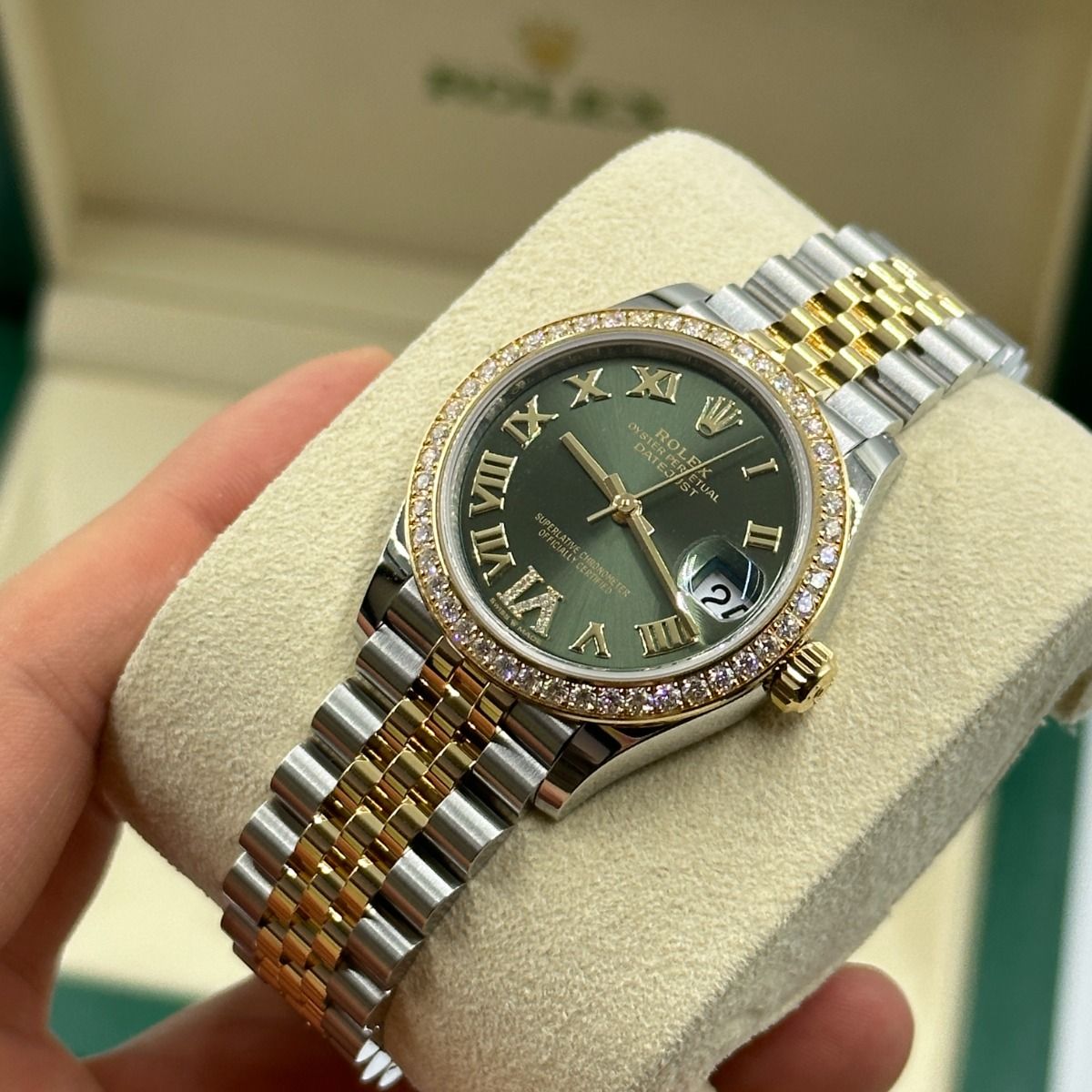 RLX Datejust m278383RBR-0015/0016 31mm Olive Green Dial Oyster Bracelet