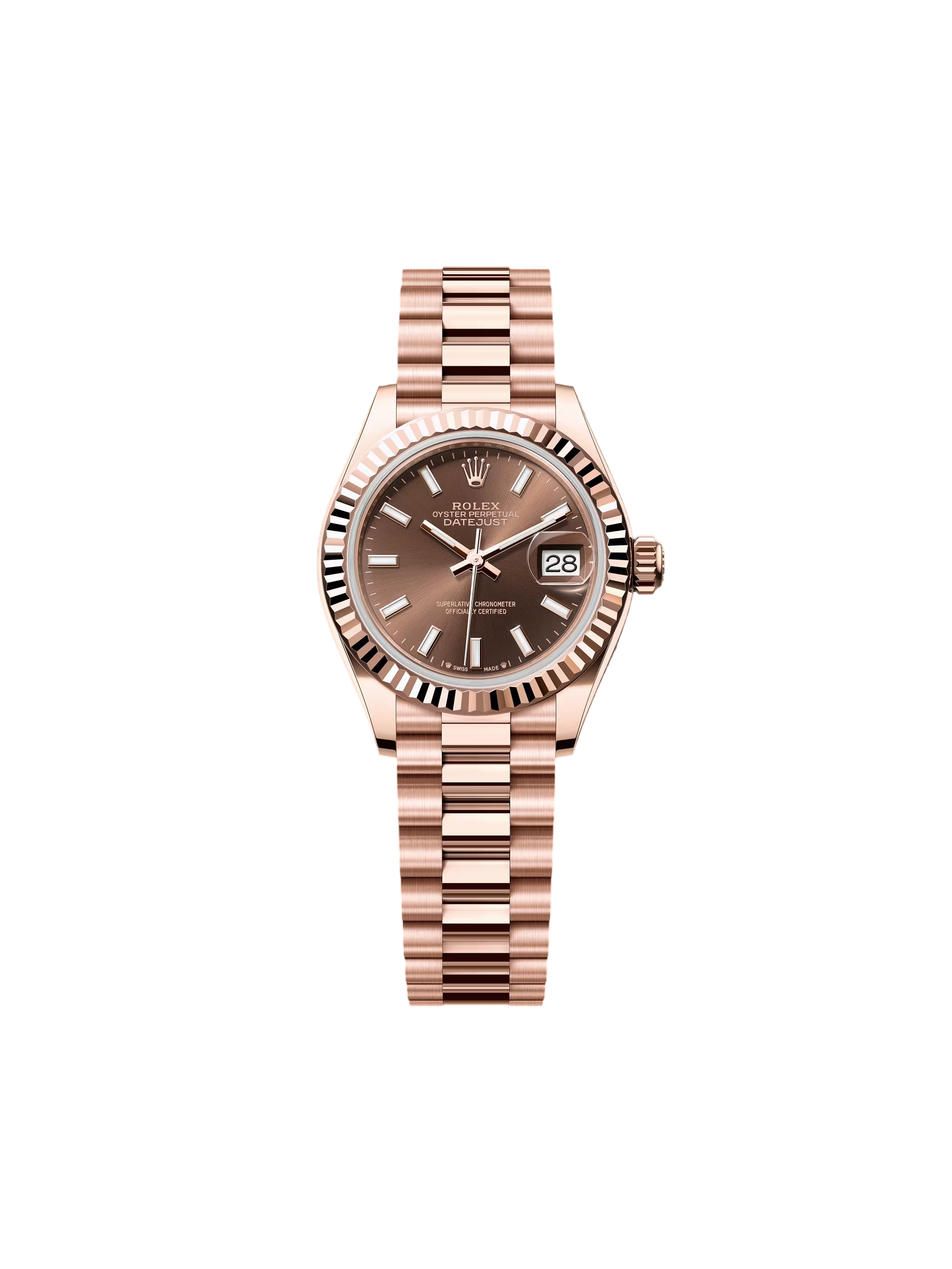 RLX Lady-Datejust 28mm 279175 Chocolate Dial President Everose Gold