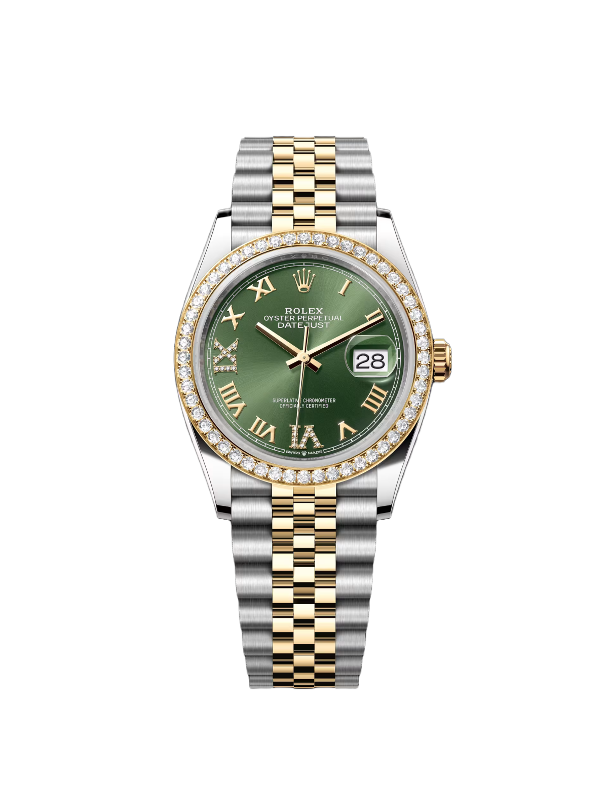 RLX  Datejust 36mm 126283 Olive Green Dial Jubilee Bracelet Watch