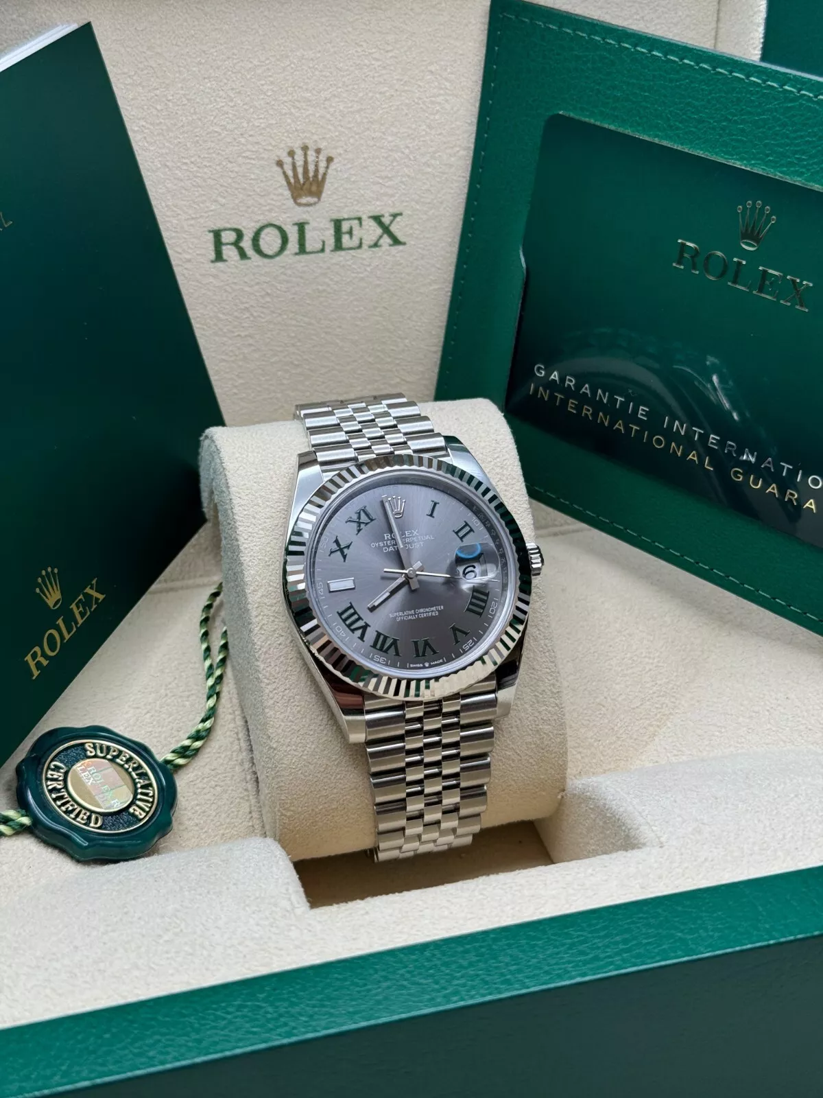 RLX  Datejust 41mm 126334 Slate Roman Jubilee Stainless Steel Mens Watch