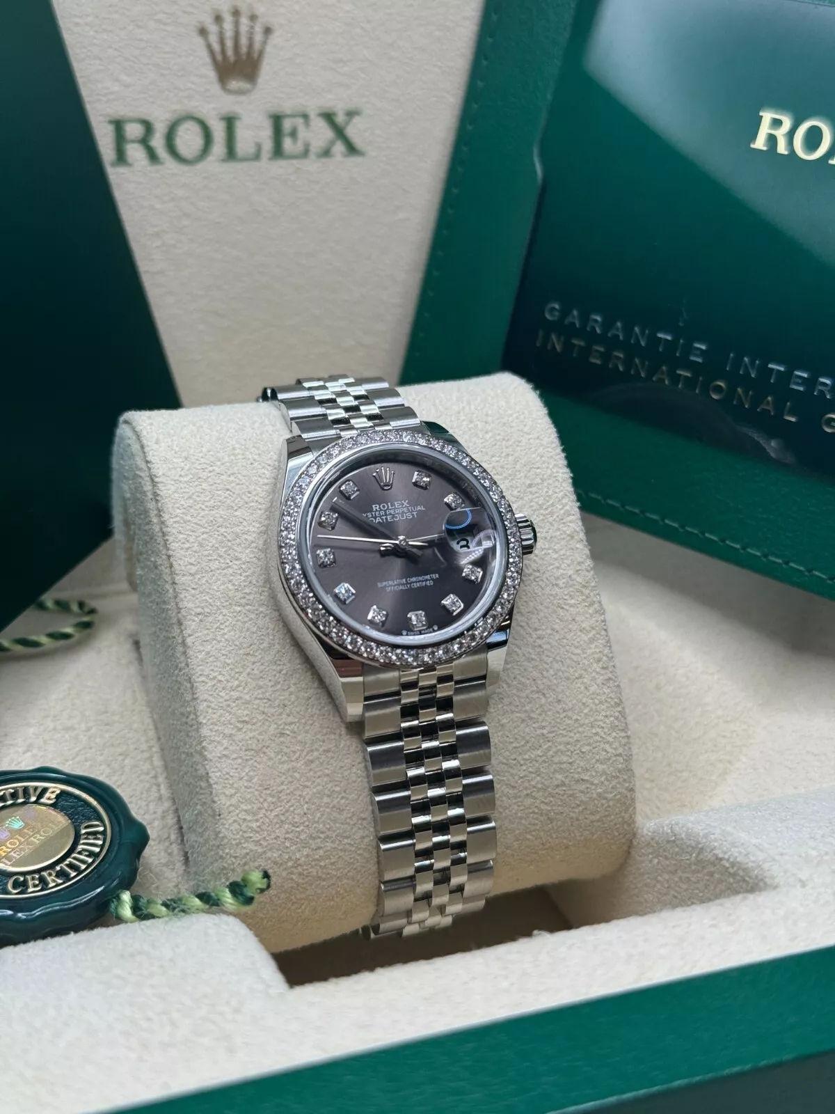 RLX Lady-Datejust 28mm 279384RBR Dark Gray set with Diamonds